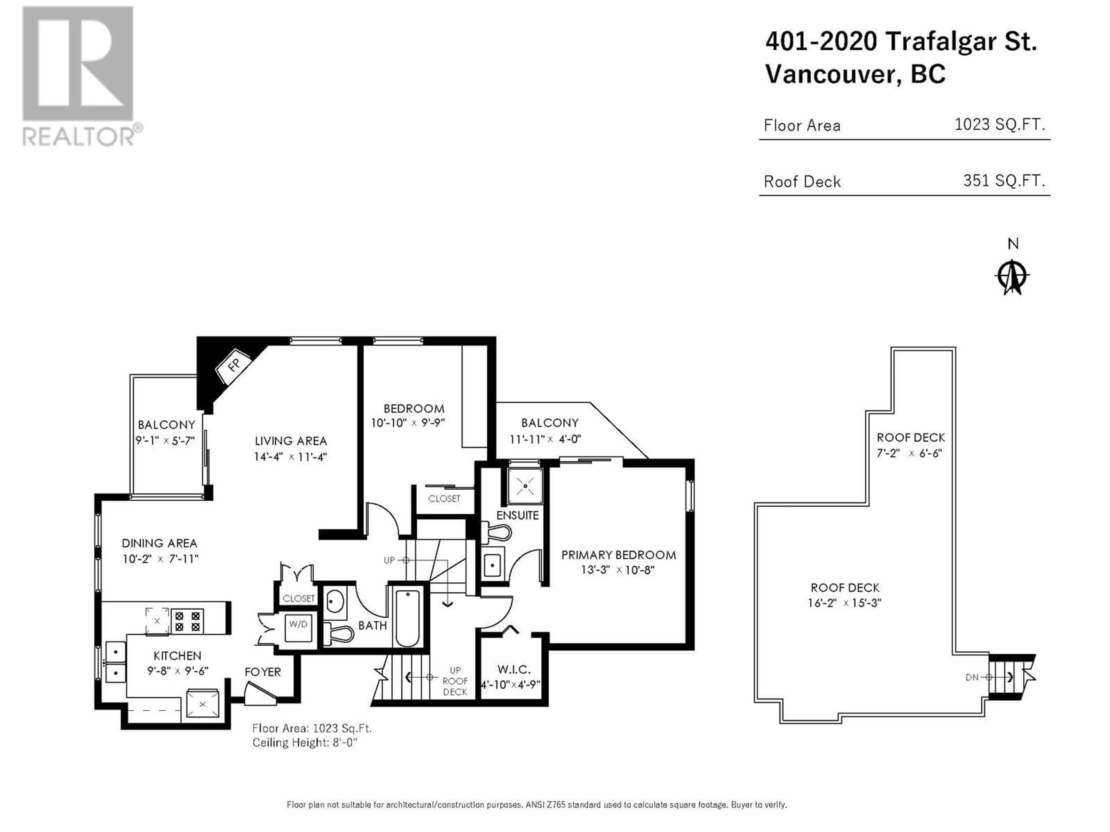 Floor plan for PH 401 - 2020 TRAFALGAR STREET, Vancouver British Columbia V6K3S6