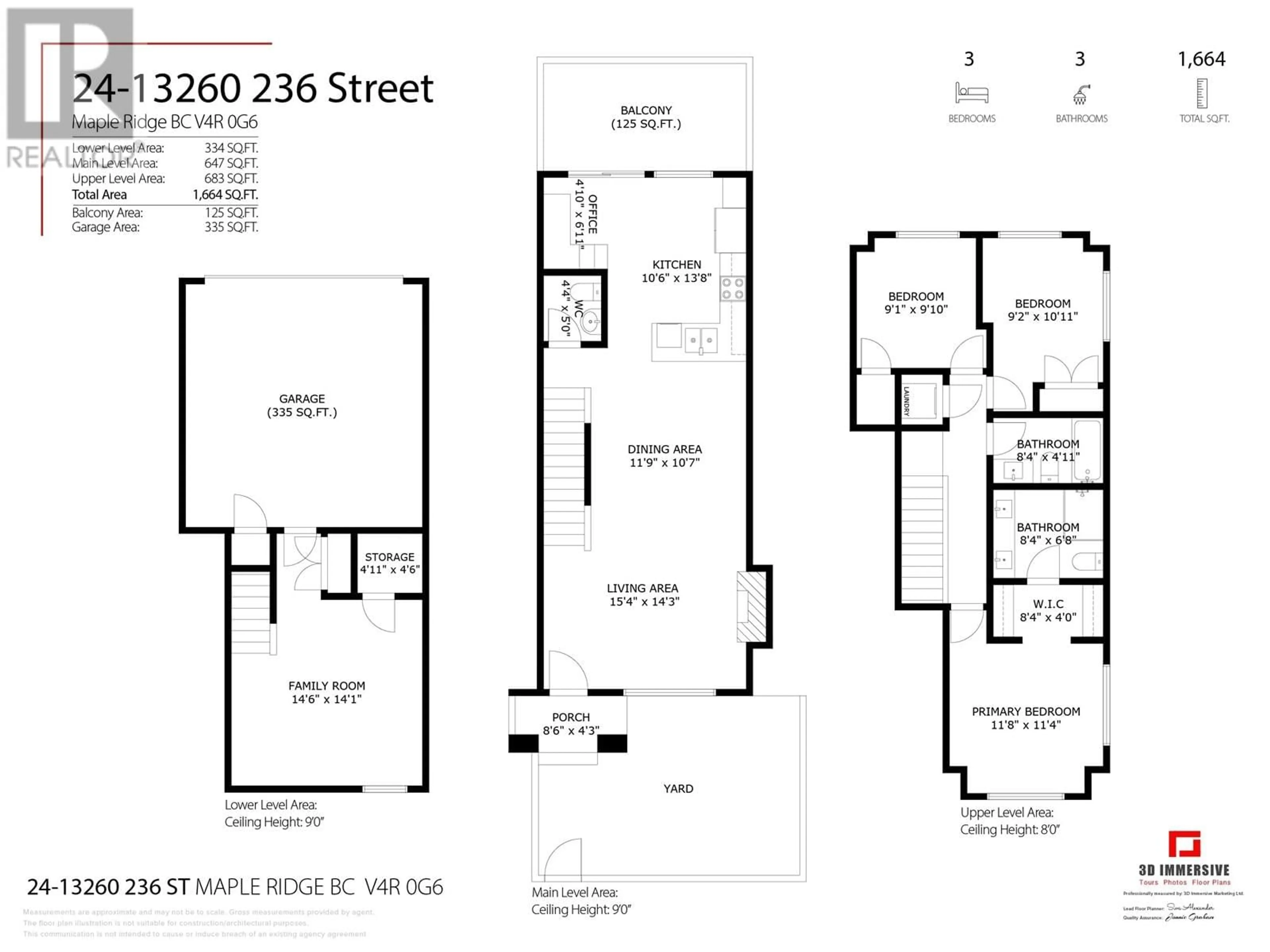 Floor plan for 24 - 13260 236 STREET, Maple Ridge British Columbia V4R0G6