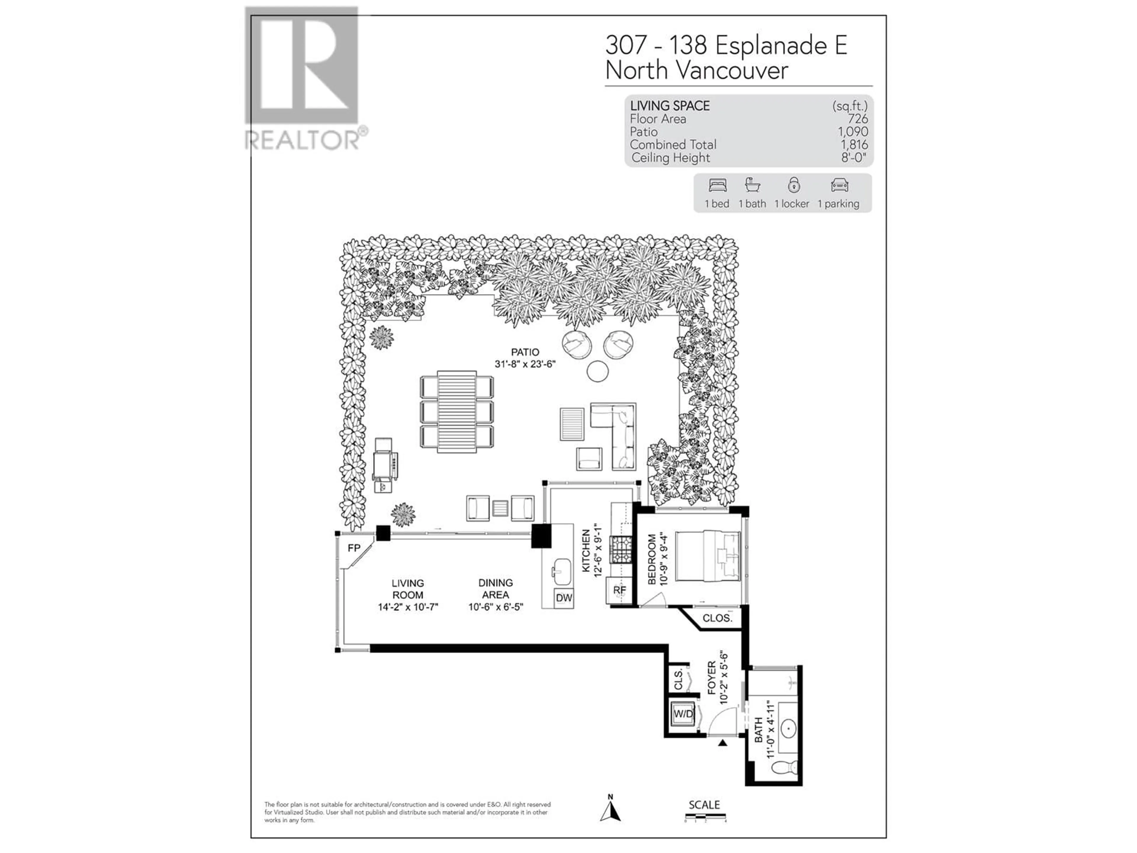 Floor plan for 307 - 138 ESPLANADE AVENUE, North Vancouver British Columbia V7L4X9