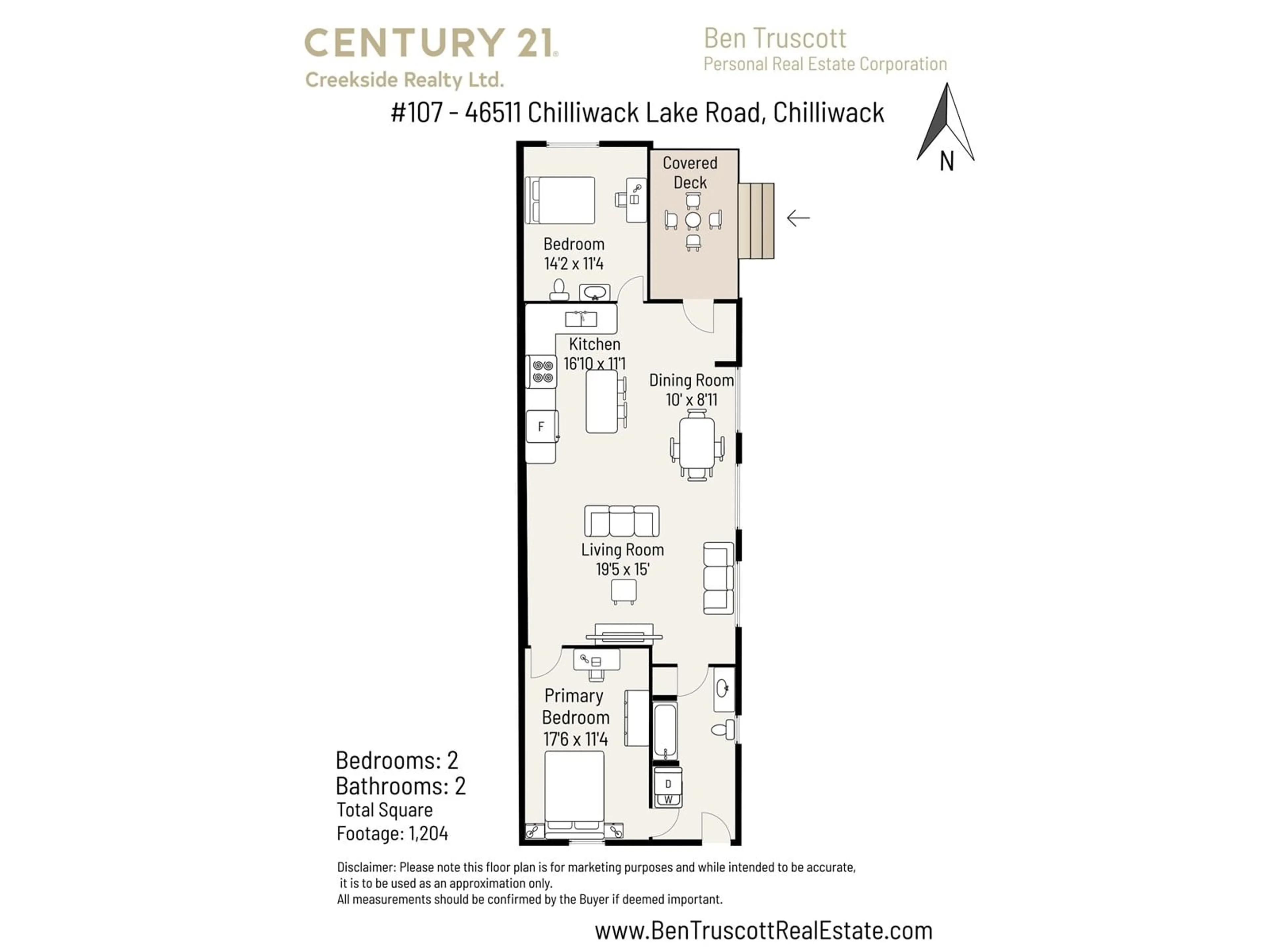 Floor plan for 107 - 46511 CHILLIWACK LAKE ROAD, Sardis - Chwk River Valley British Columbia V2R3S4