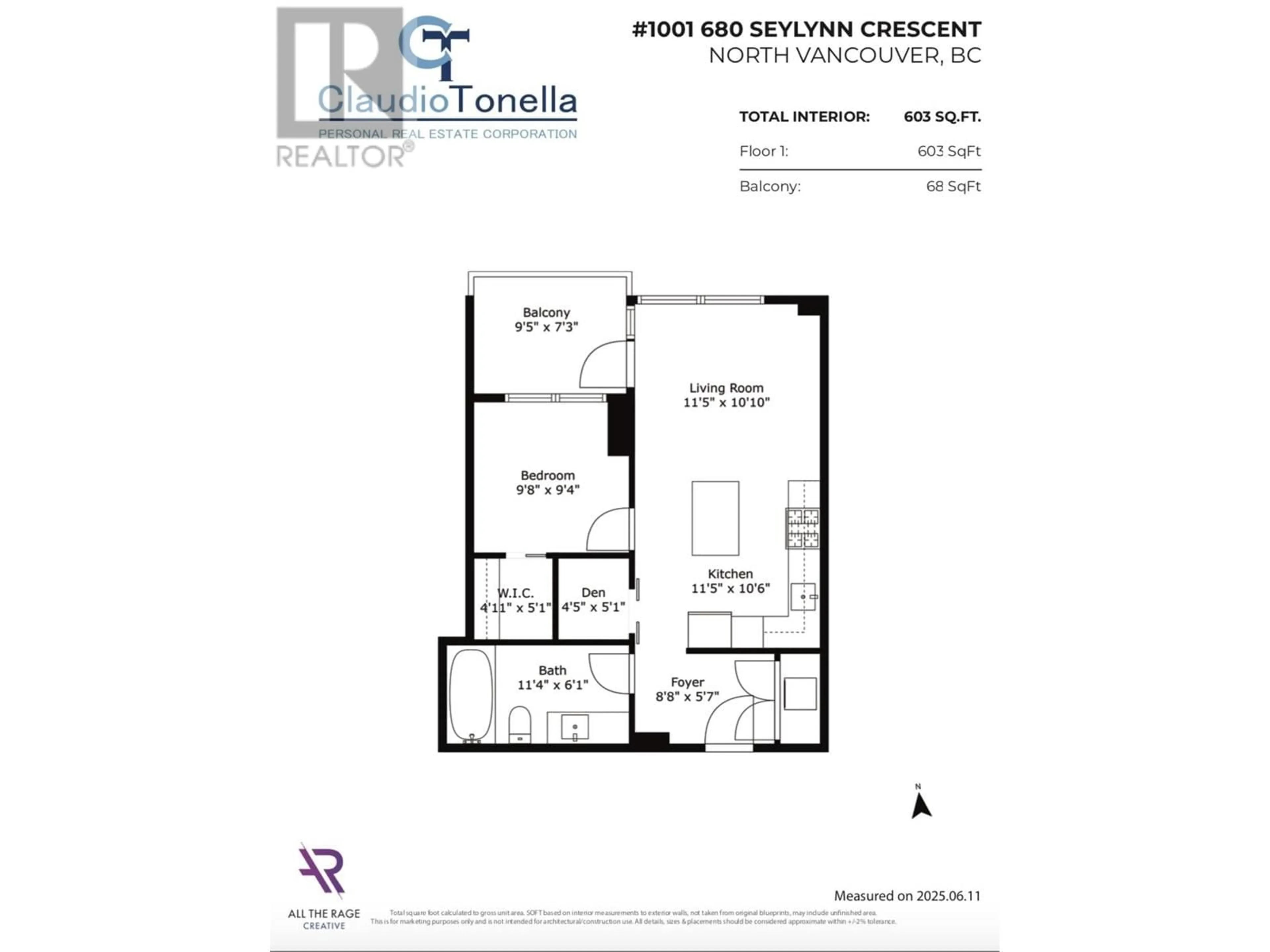 Floor plan for 1001 - 680 SEYLYNN CRESCENT, North Vancouver British Columbia V7J0B5