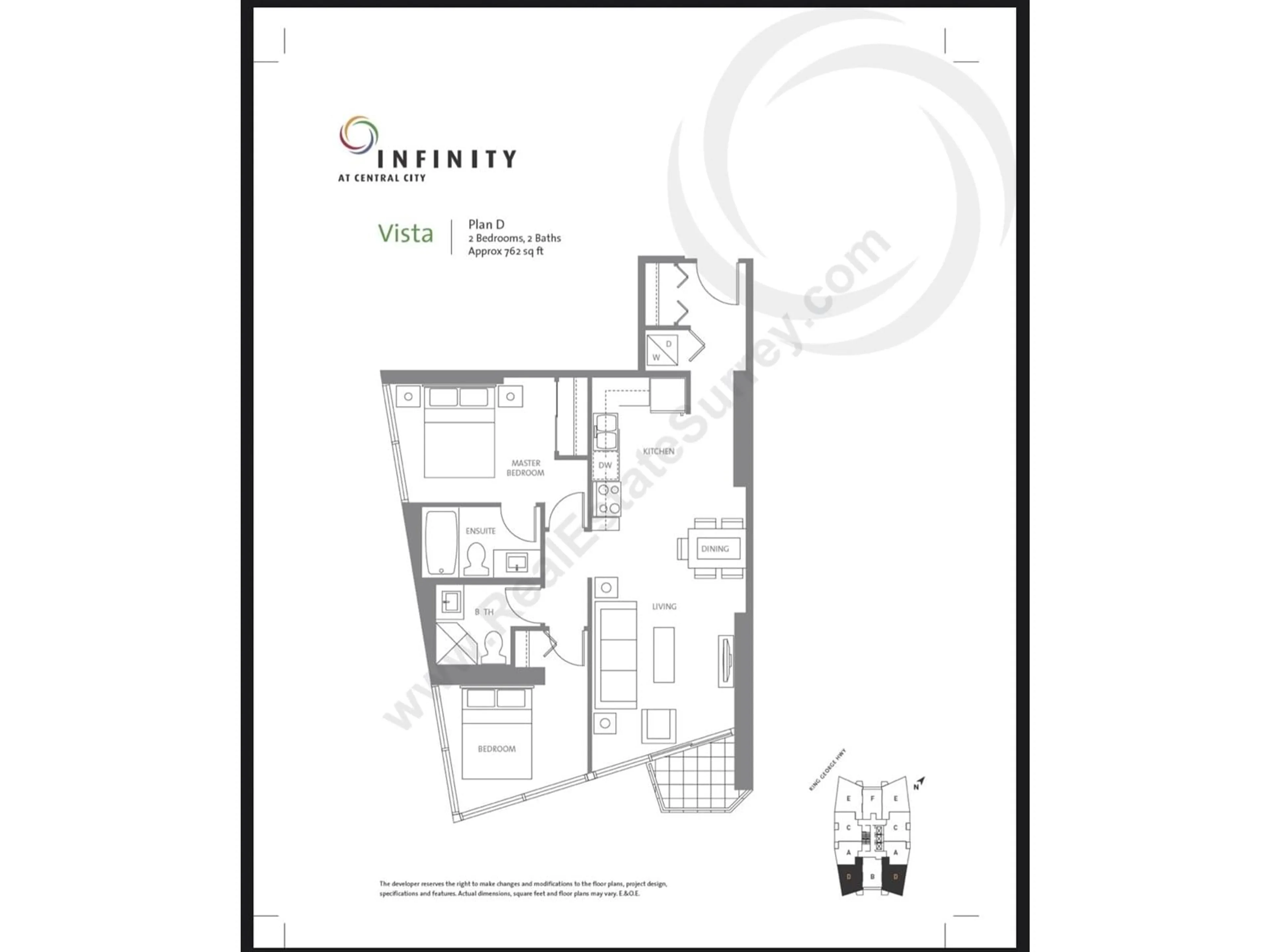 Floor plan for 1009 - 13618 100, Surrey British Columbia V3T0A8