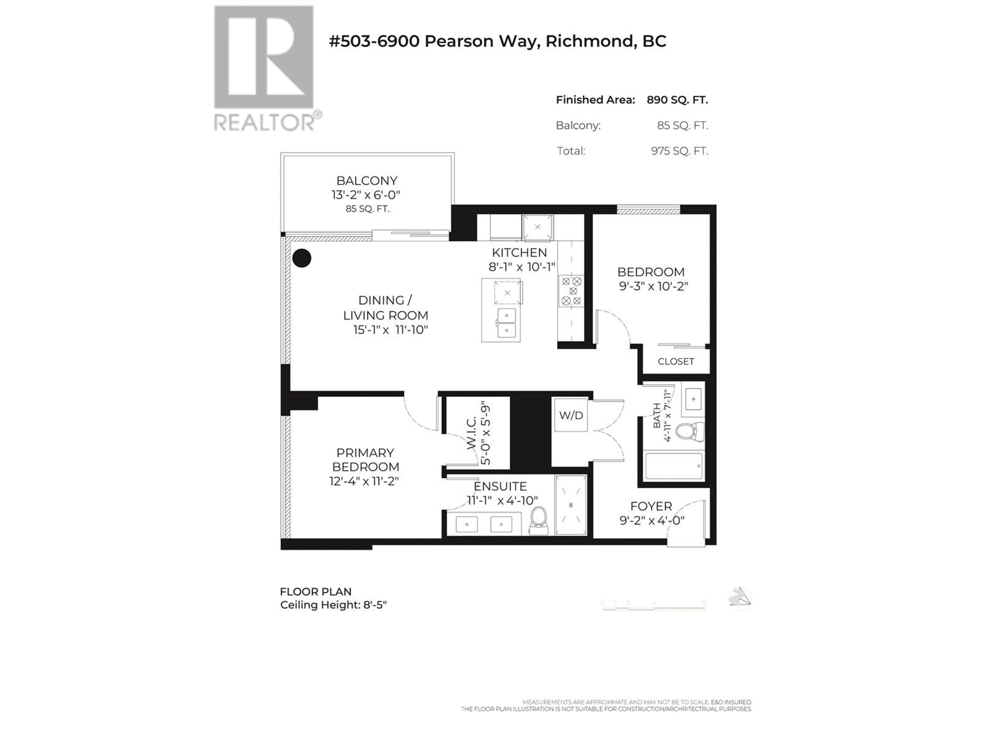 Floor plan for 503 - 6900 PEARSON WAY, Richmond British Columbia V7C0C9