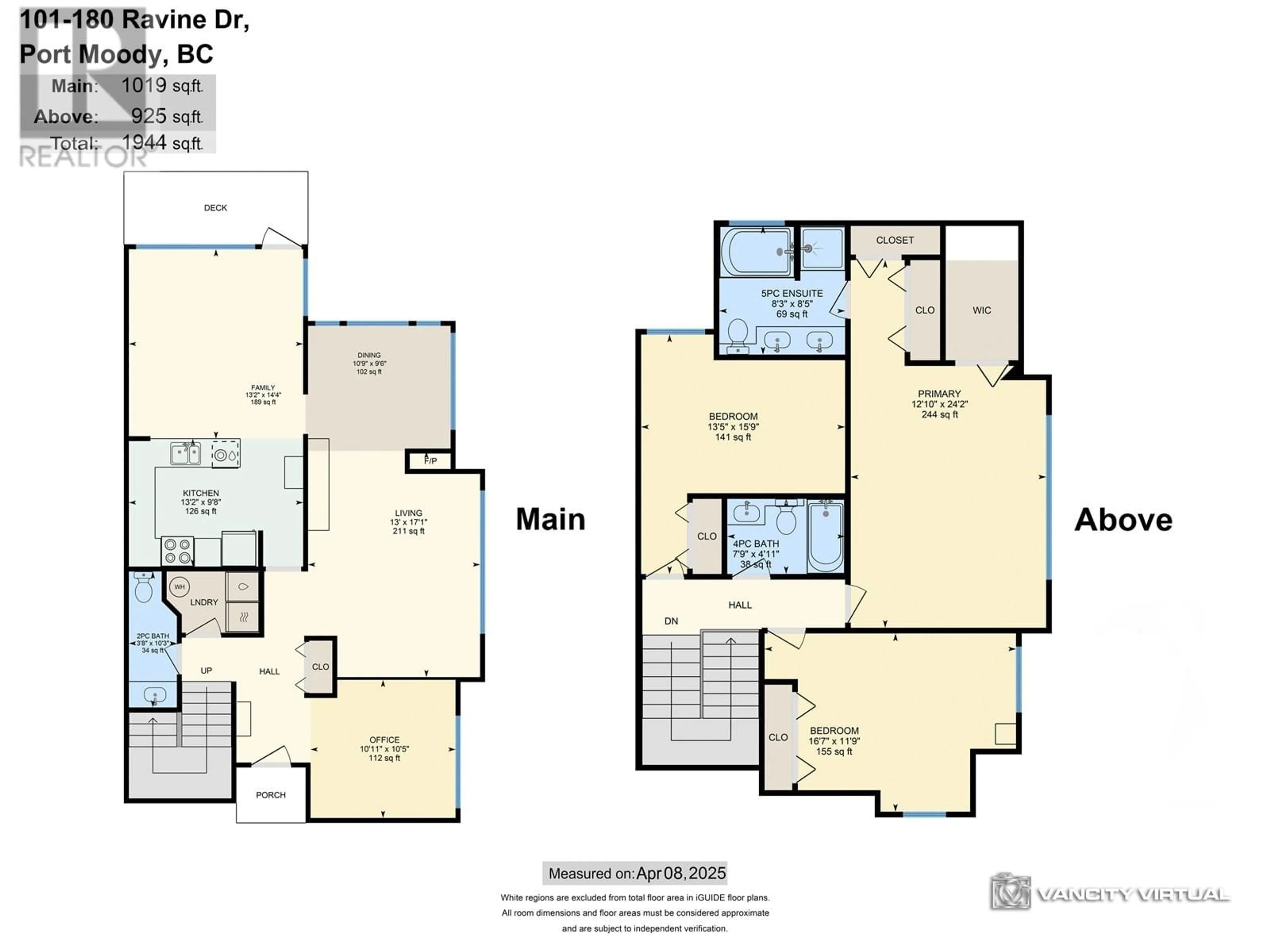 Floor plan for 101 - 180 RAVINE DRIVE, Port Moody British Columbia V3H4Z3