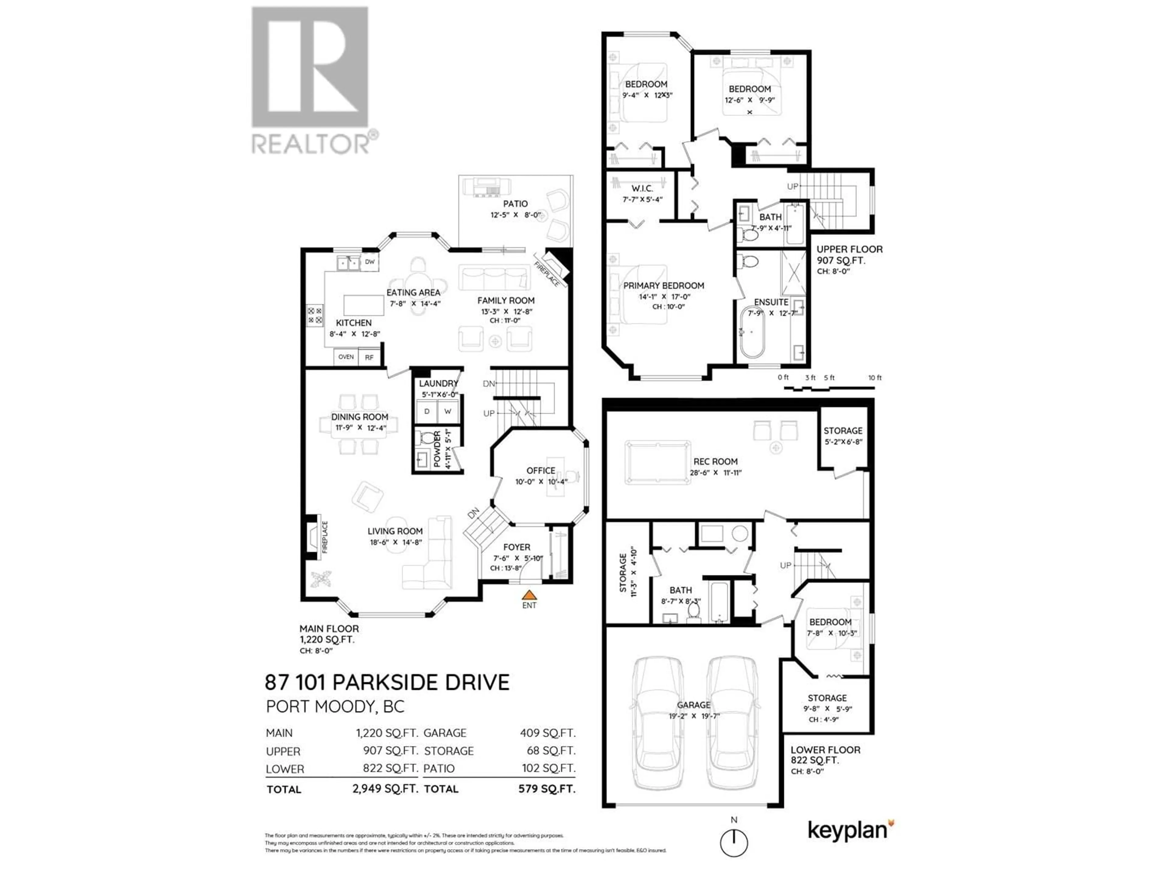 Floor plan for 87 - 101 PARKSIDE DRIVE, Port Moody British Columbia V3H4W6