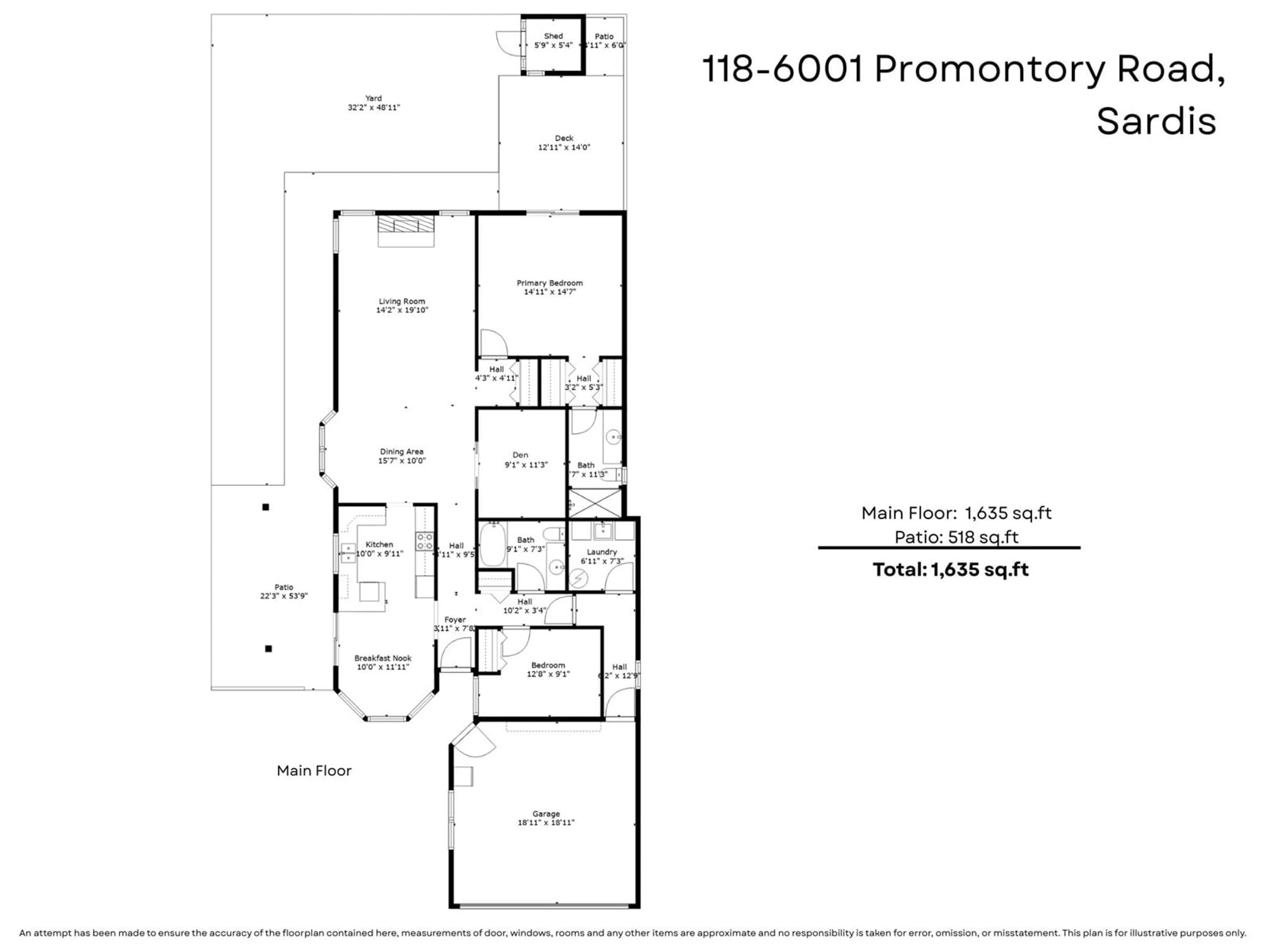 Floor plan for 118 - 6001 PROMONTORY ROAD, Chilliwack British Columbia V2R3E3