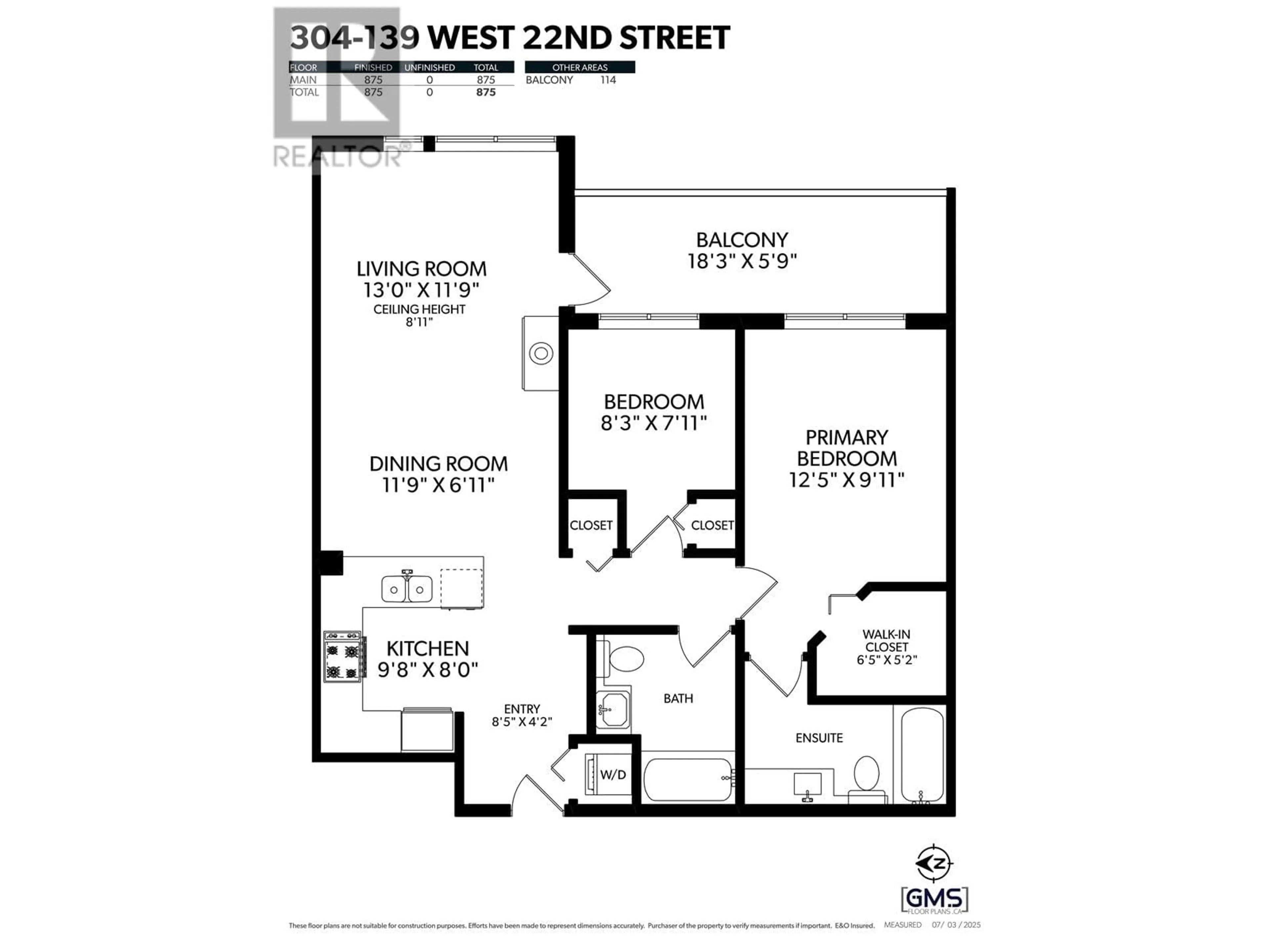 Floor plan for 304 - 139 22ND STREET, North Vancouver British Columbia V7M0B5