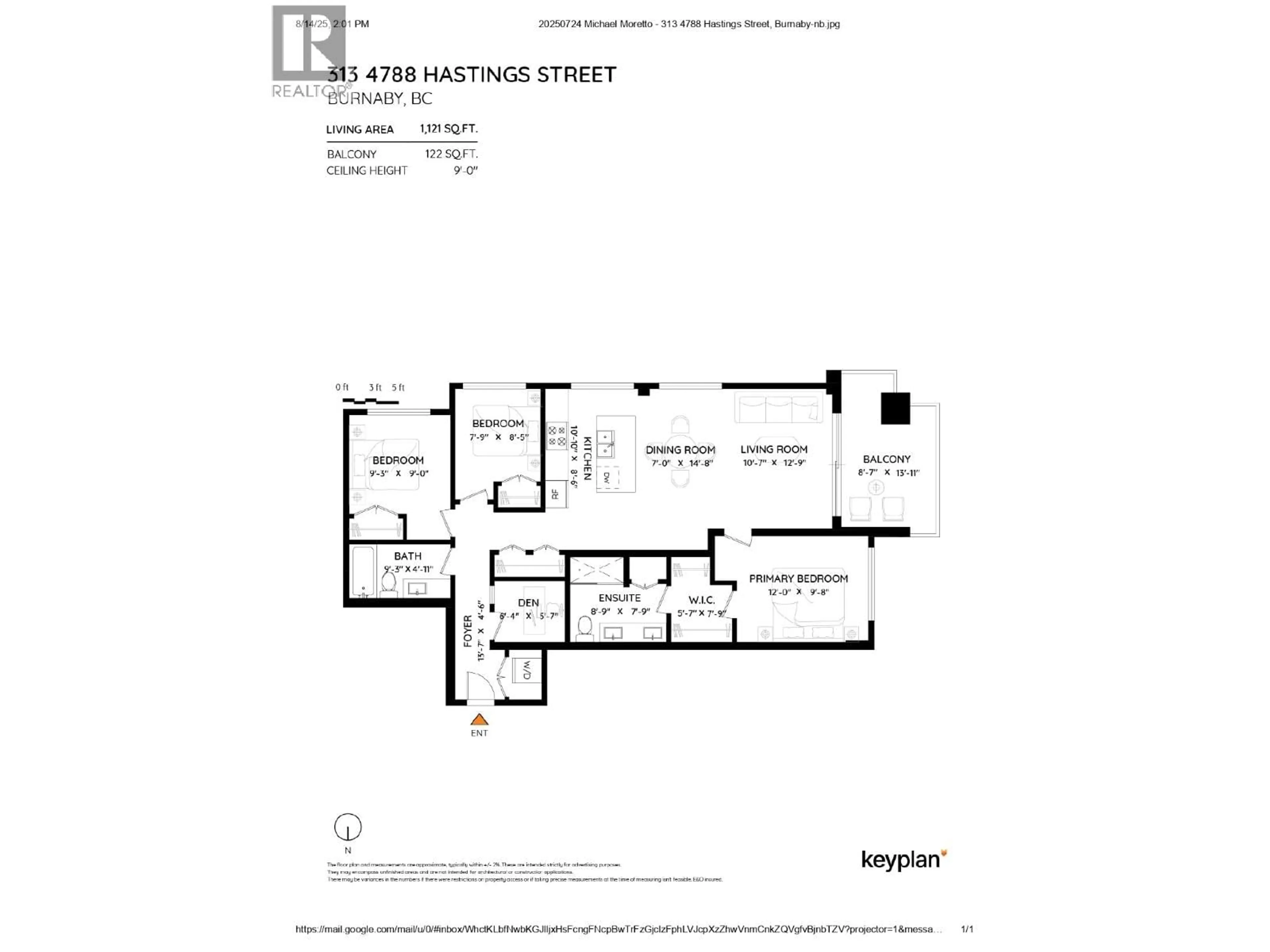 Floor plan for 313 - 4788 HASTINGS STREET, Burnaby British Columbia V5C0P4