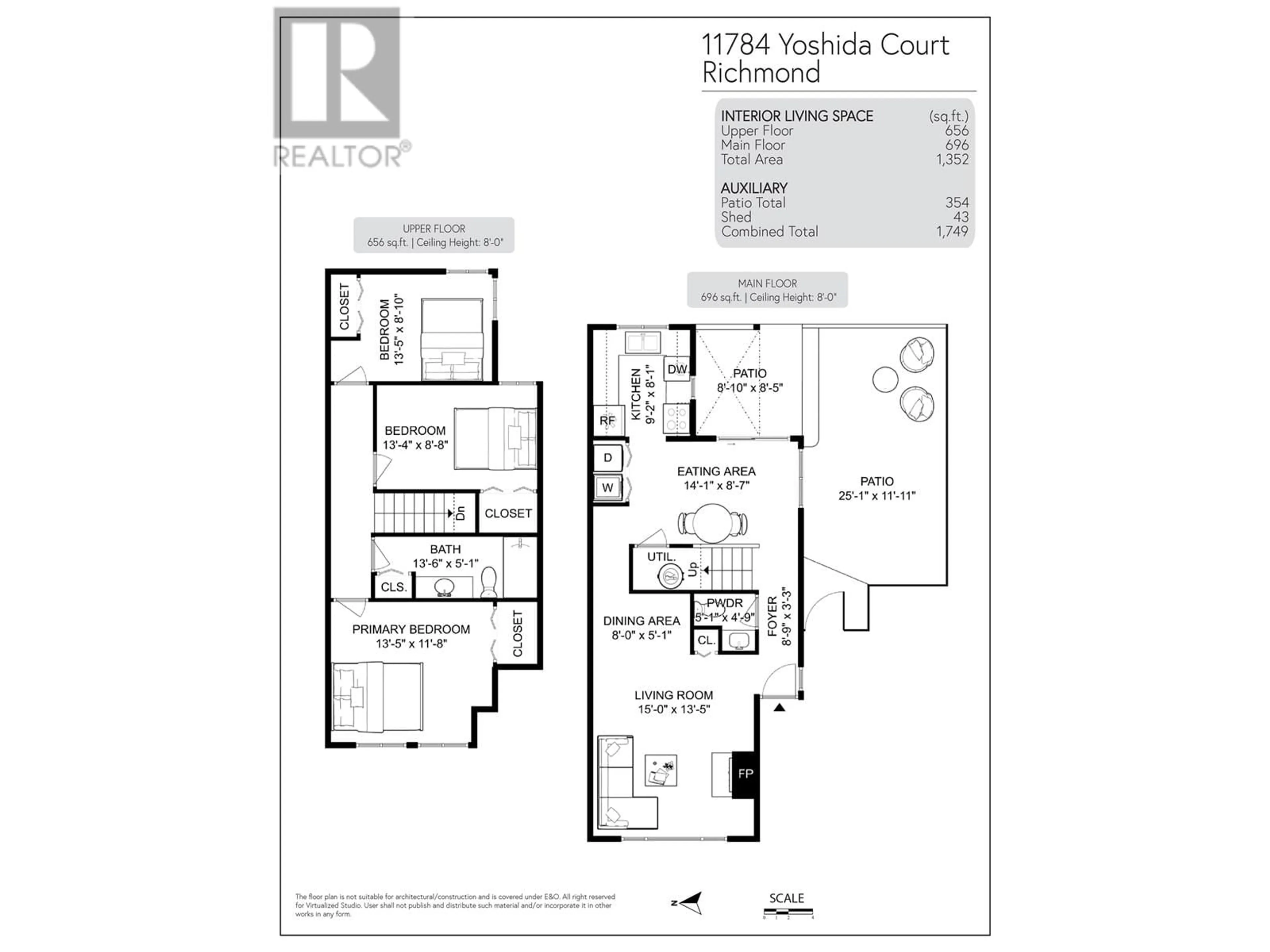 Floor plan for 11784 YOSHIDA COURT, Richmond British Columbia V7E5C6