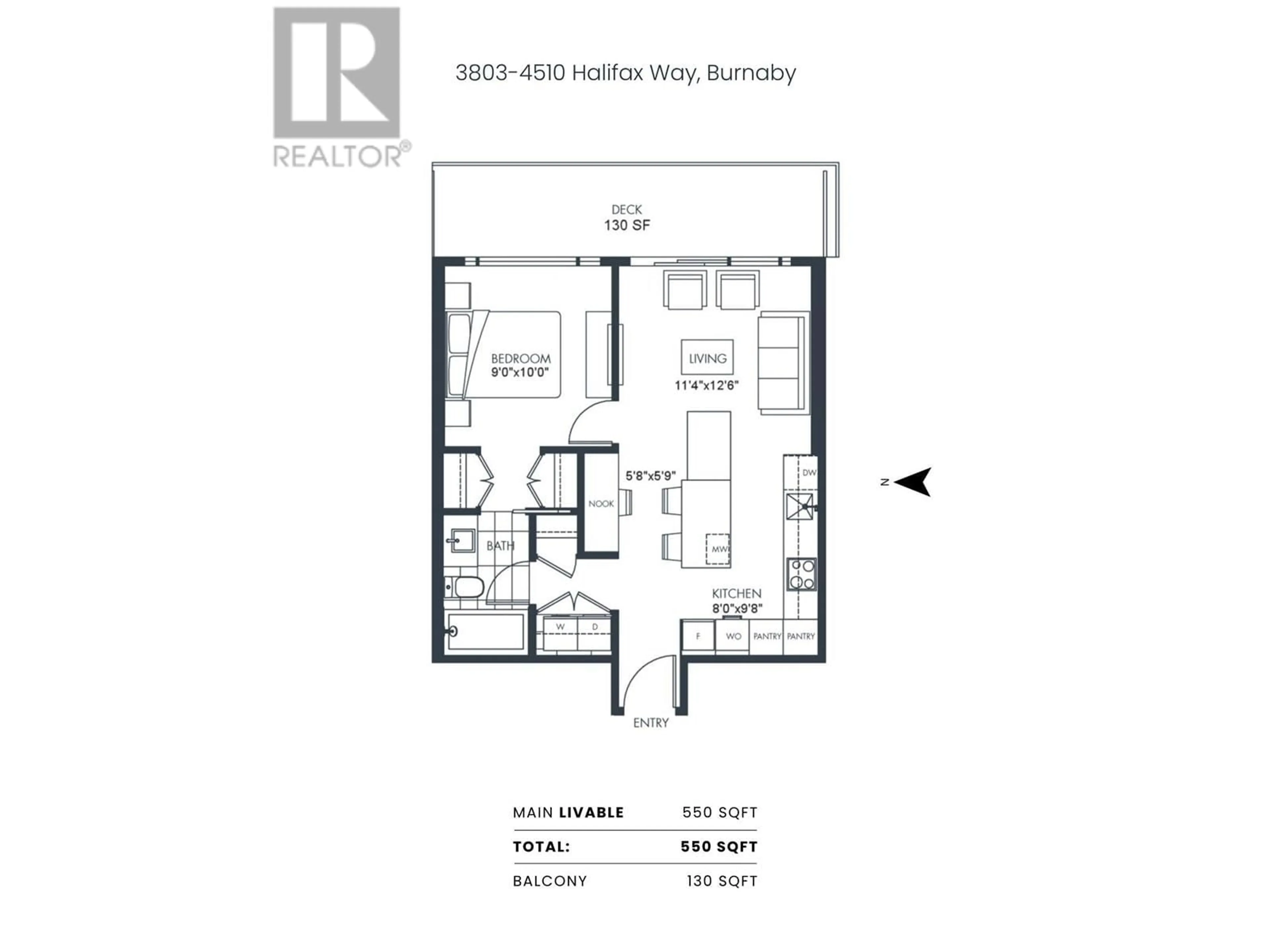Floor plan for 3803 - 4510 HALIFAX WAY, Burnaby British Columbia V5C0K4