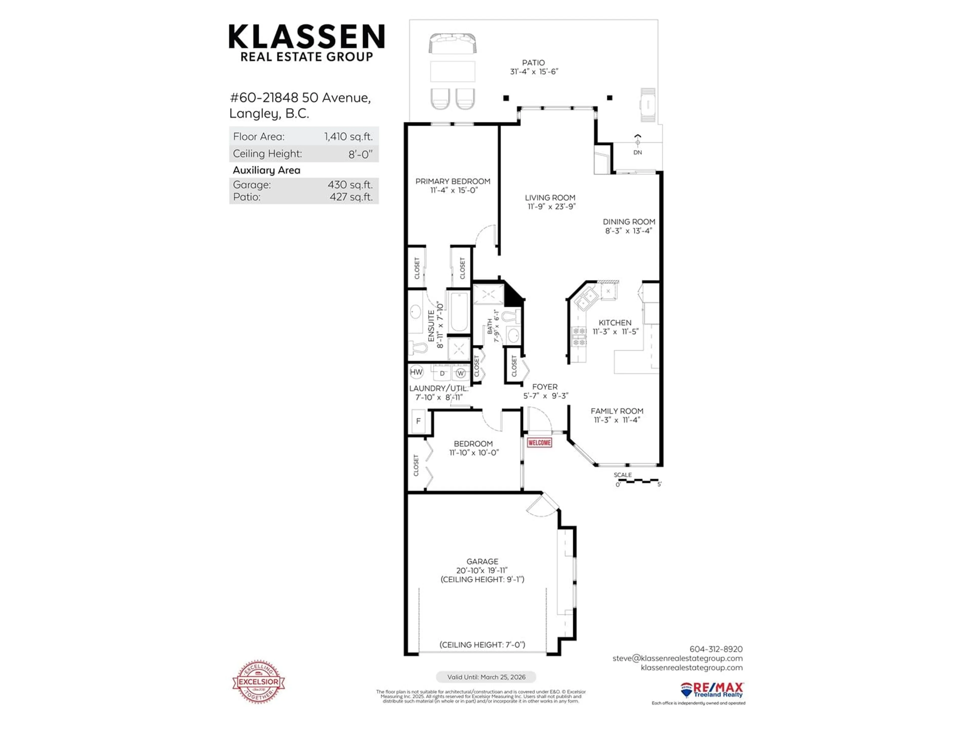 Floor plan for 60 - 21848 50, Langley British Columbia V3A8A9