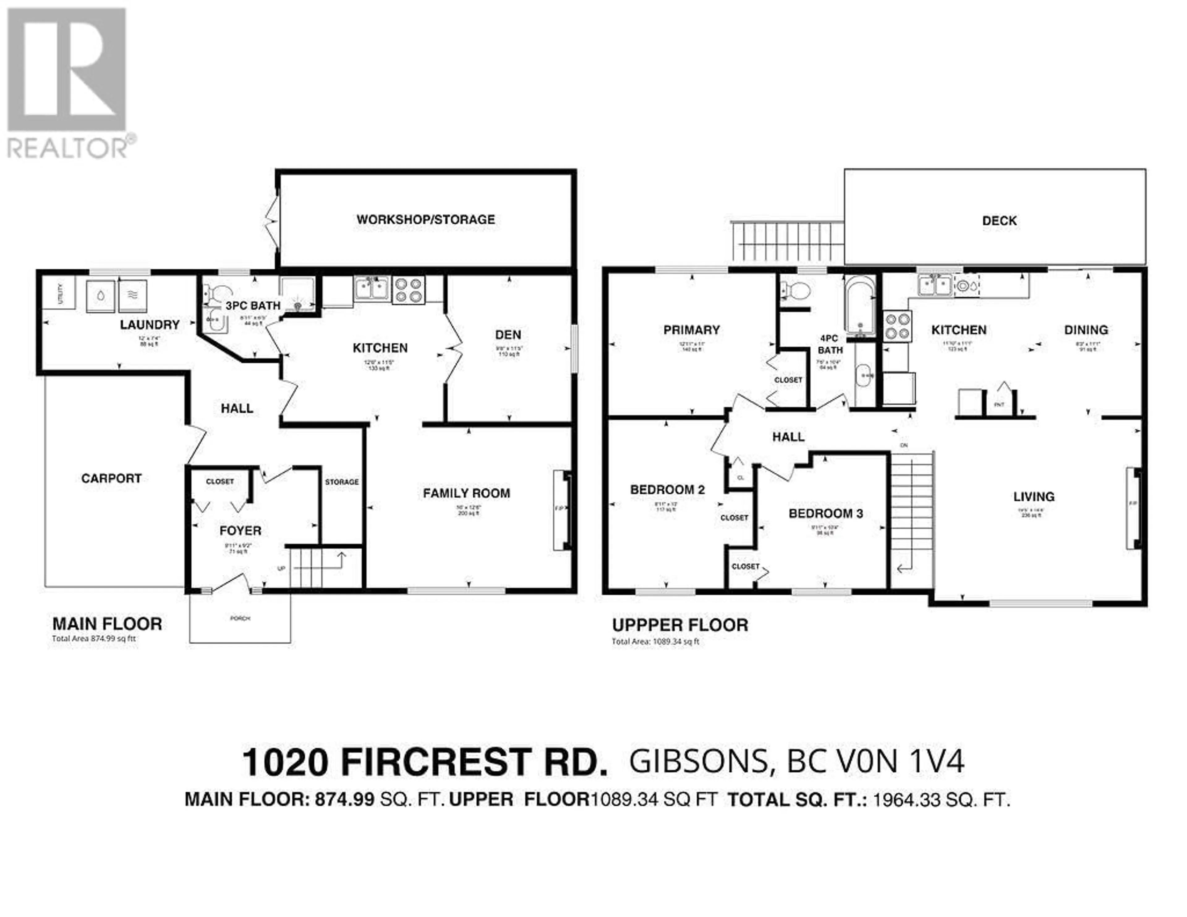 Floor plan for 1020 FIRCREST ROAD, Gibsons British Columbia V0N1V4