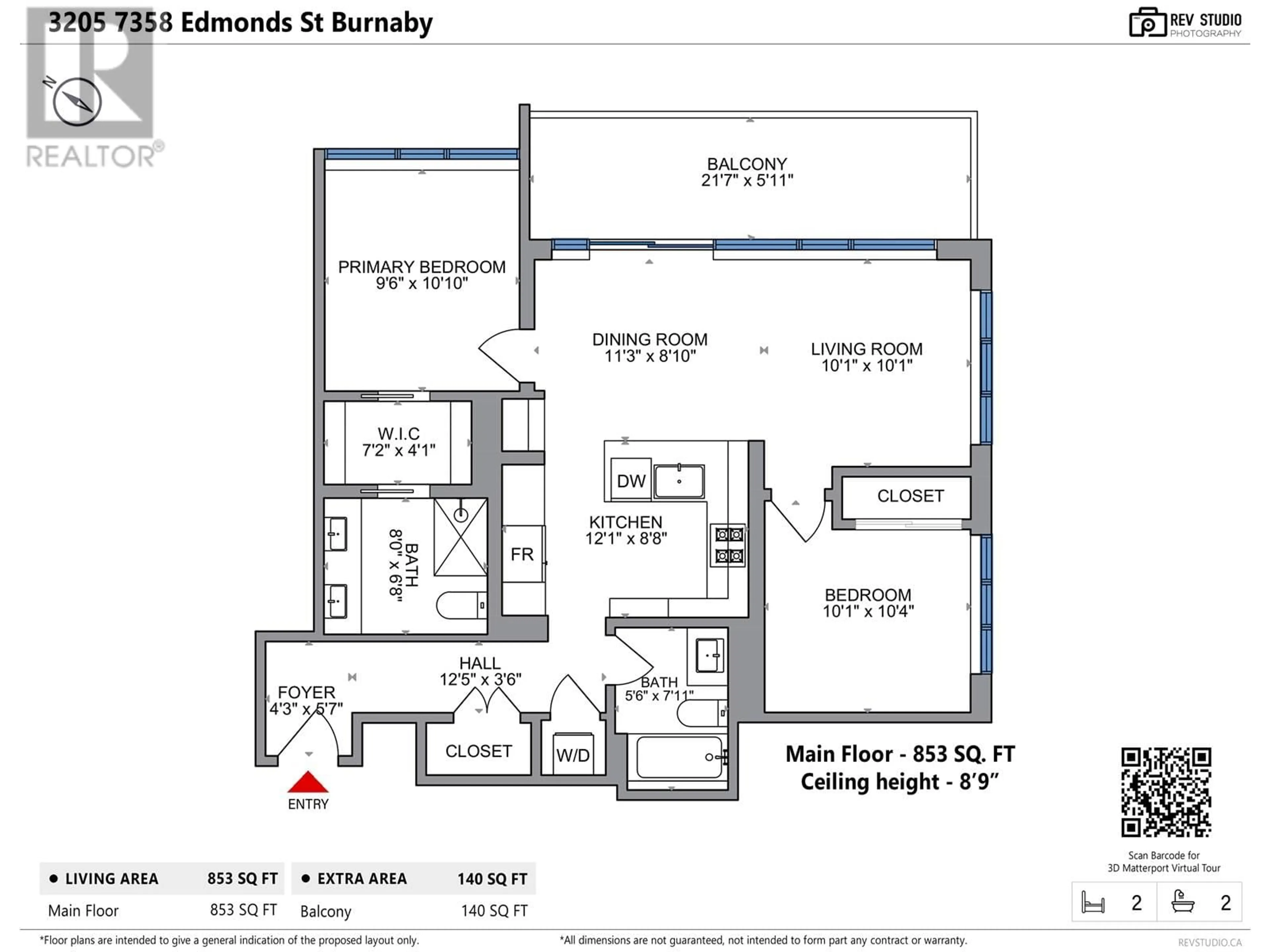 Floor plan for 3205 - 7358 EDMONDS STREET, Burnaby British Columbia V3N0H1