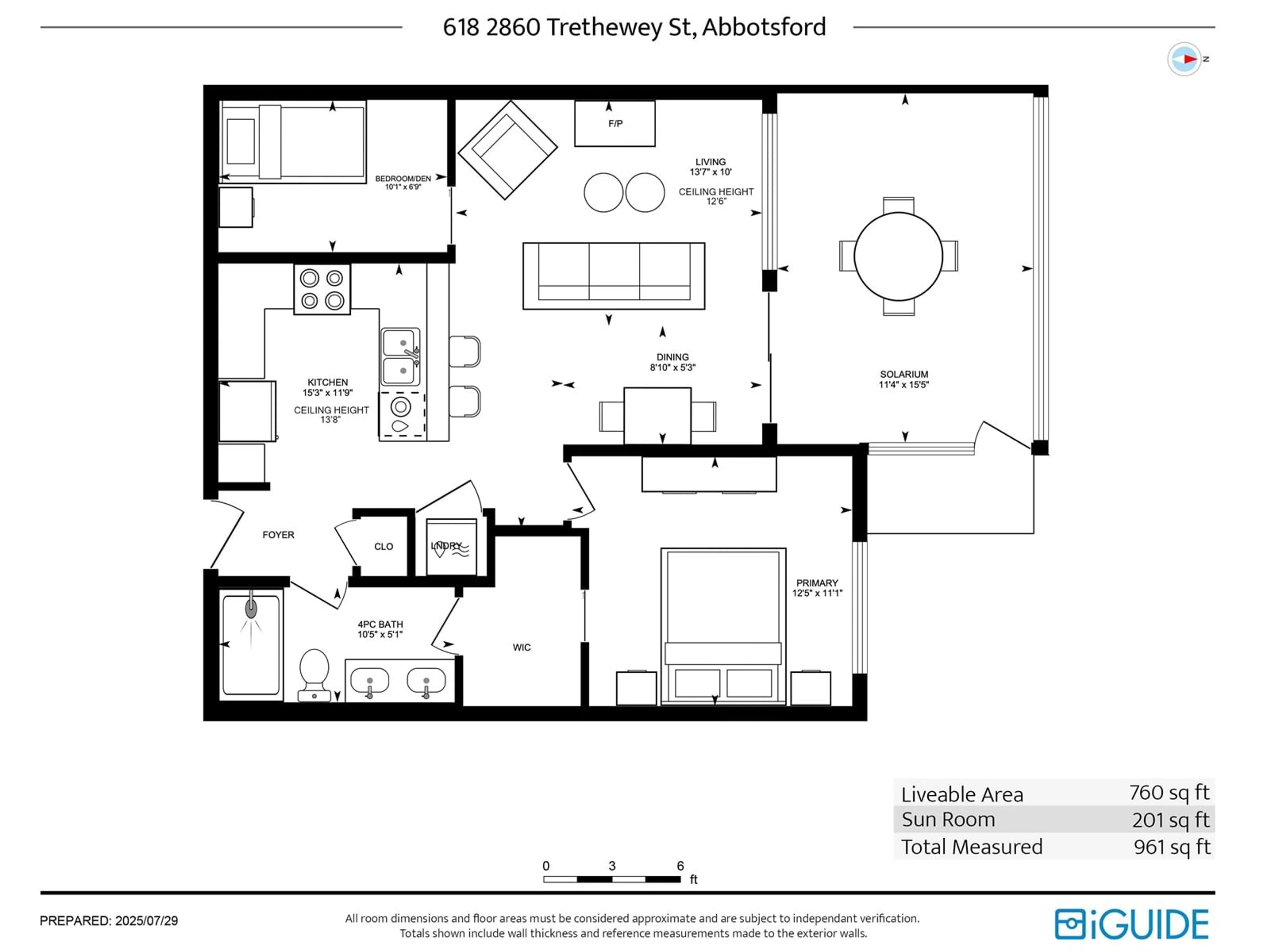 Floor plan for 618 - 2860 TRETHEWEY, Abbotsford British Columbia V2T0G5