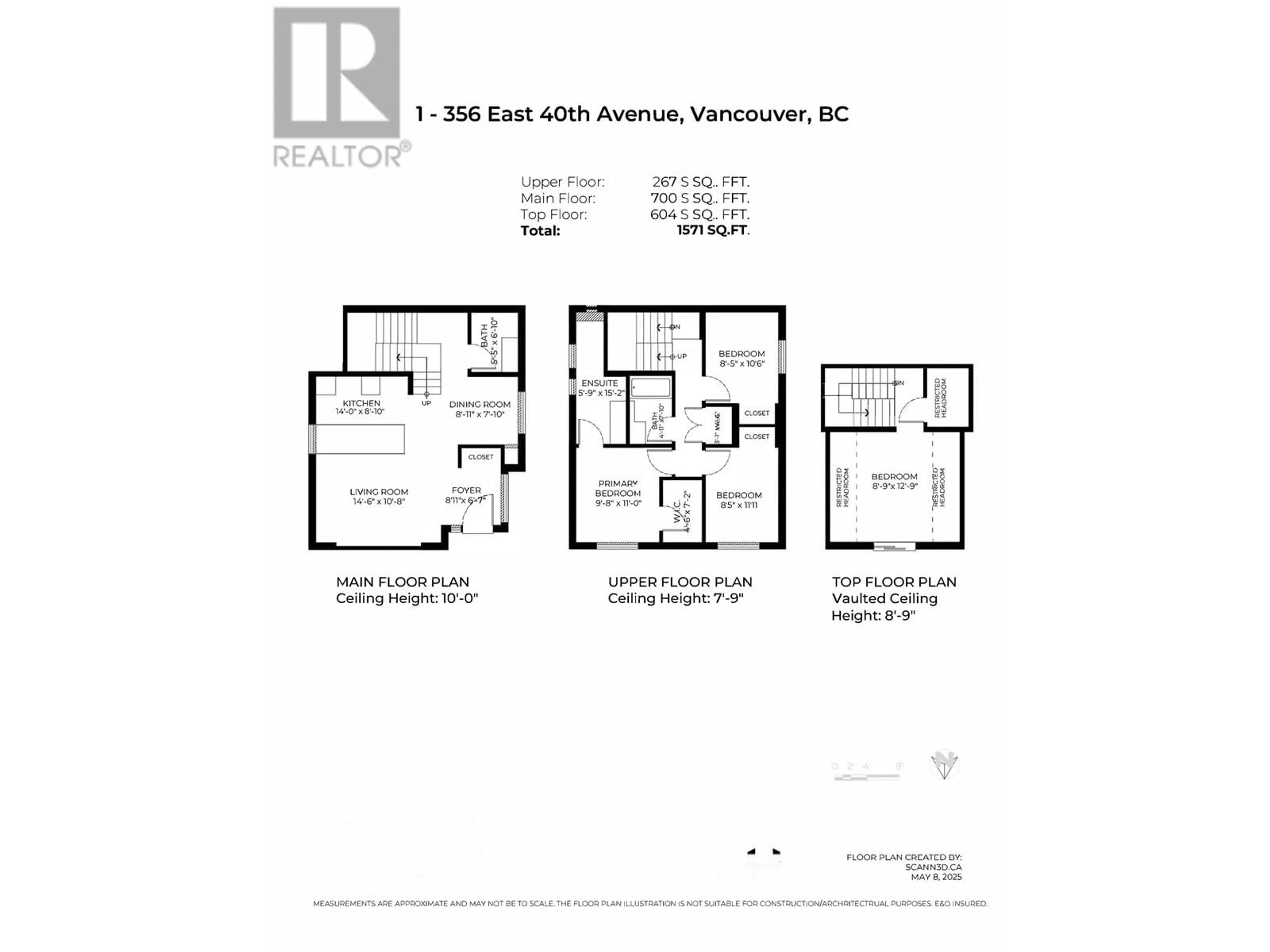 Floor plan for 1 - 356 40TH AVENUE, Vancouver British Columbia V5W1L9
