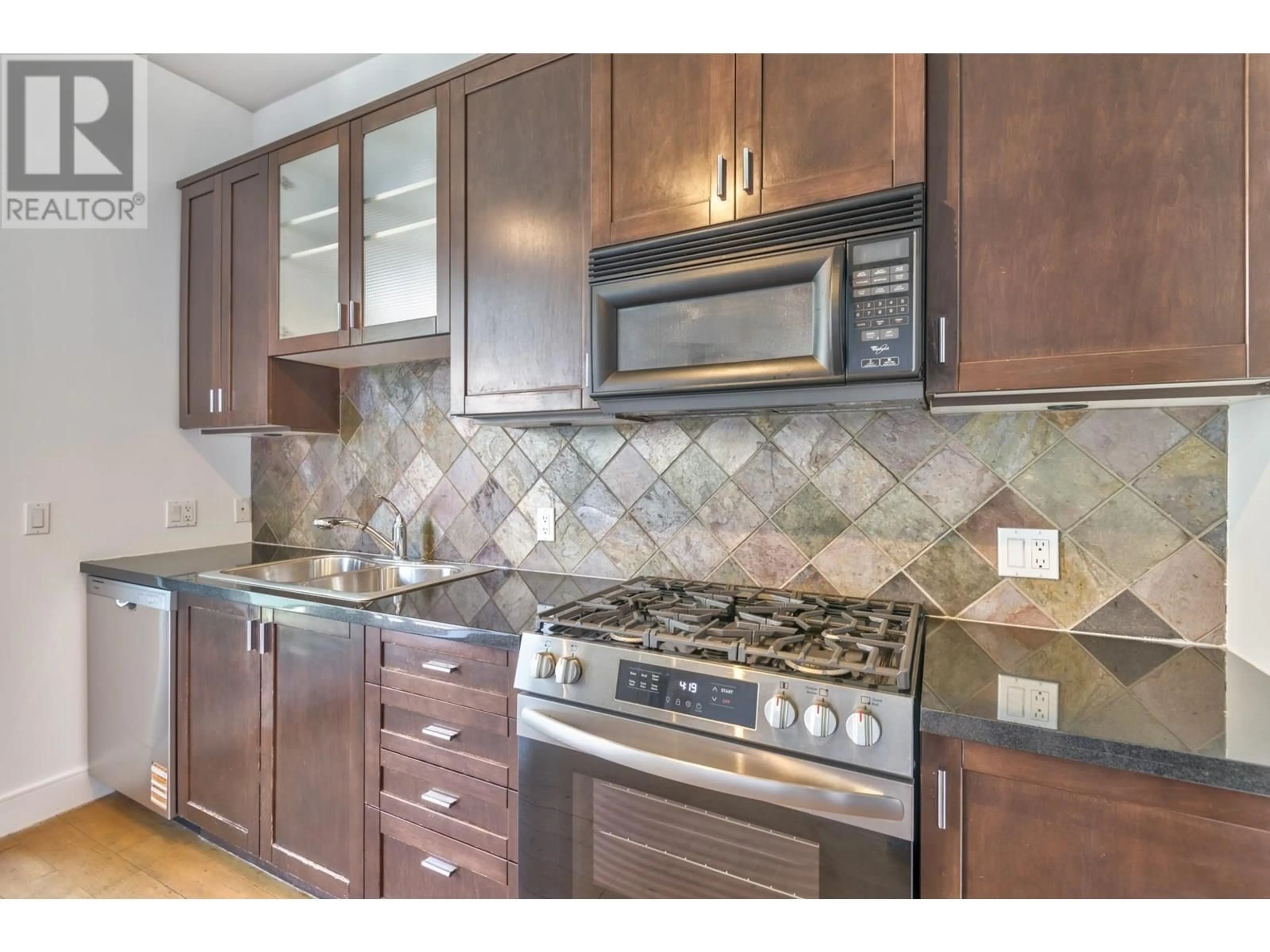 Standard kitchen, ceramic/tile floor for 413 - 8988 HUDSON STREET, Vancouver British Columbia V6P6Z1
