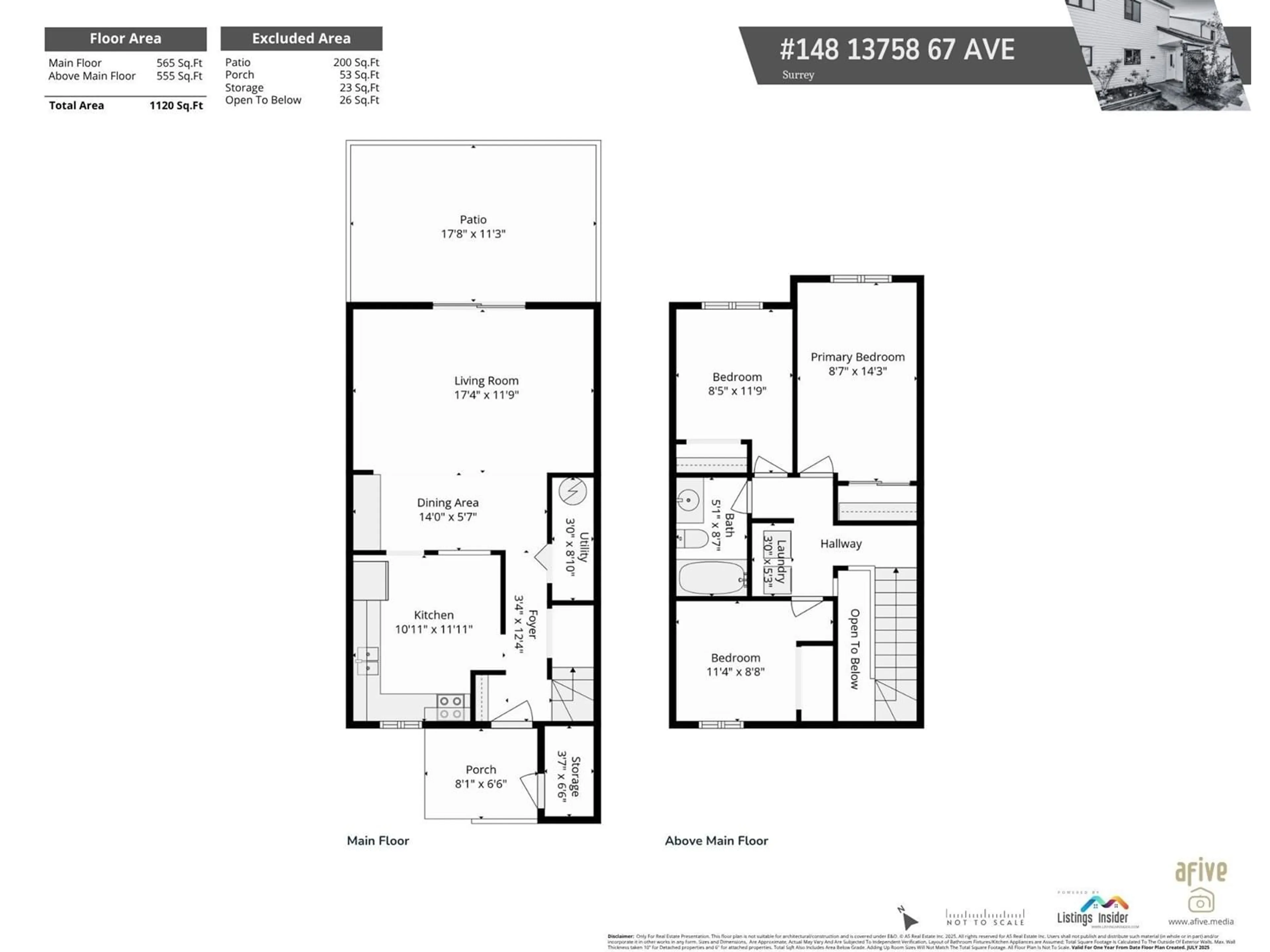 Floor plan for 148 - 13758 67, Surrey British Columbia V3W6X6