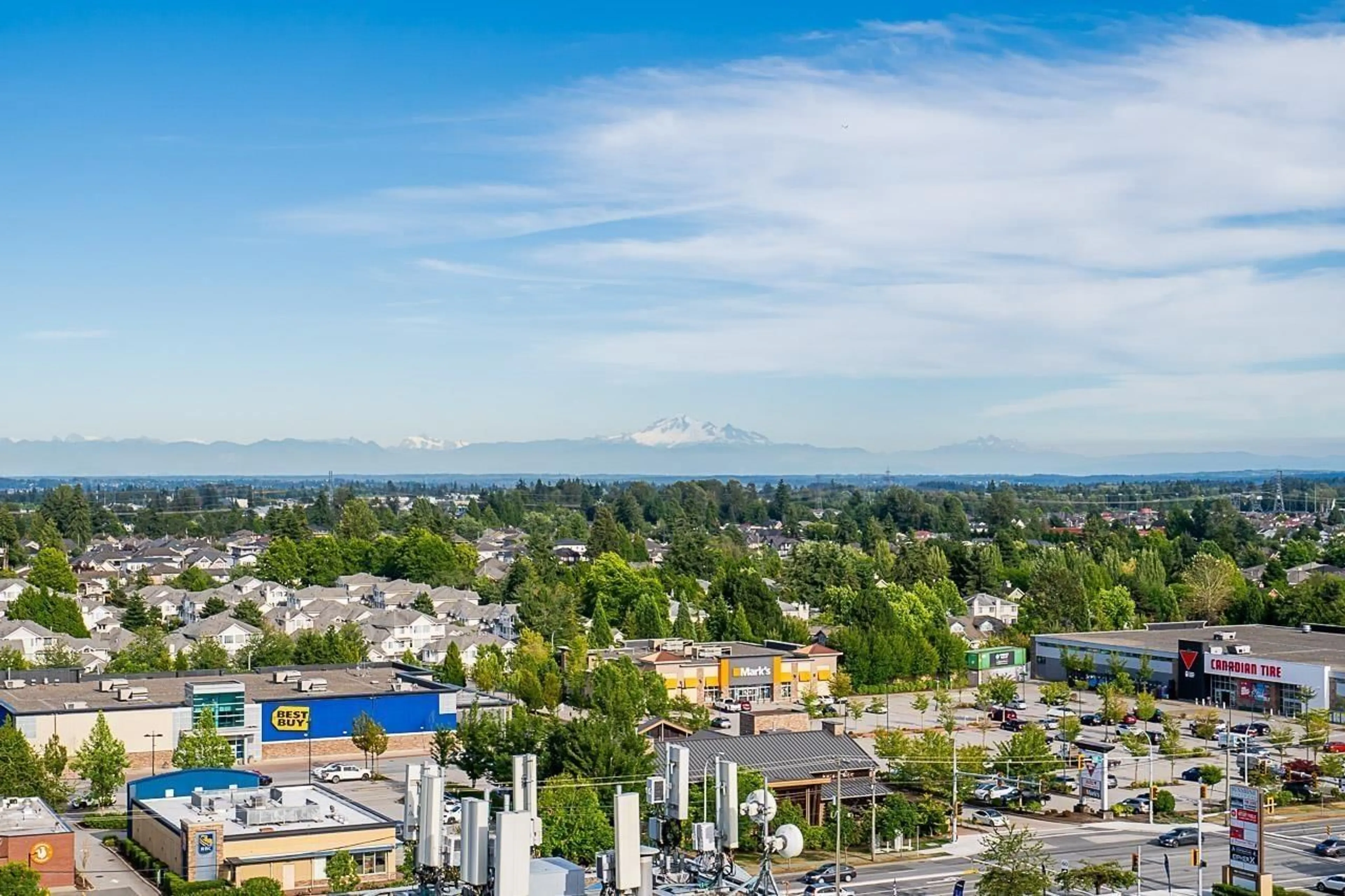 A pic from outside/outdoor area/front of a property/back of a property/a pic from drone, mountain view for 1402 - 11910 80, Delta British Columbia V4C8E3
