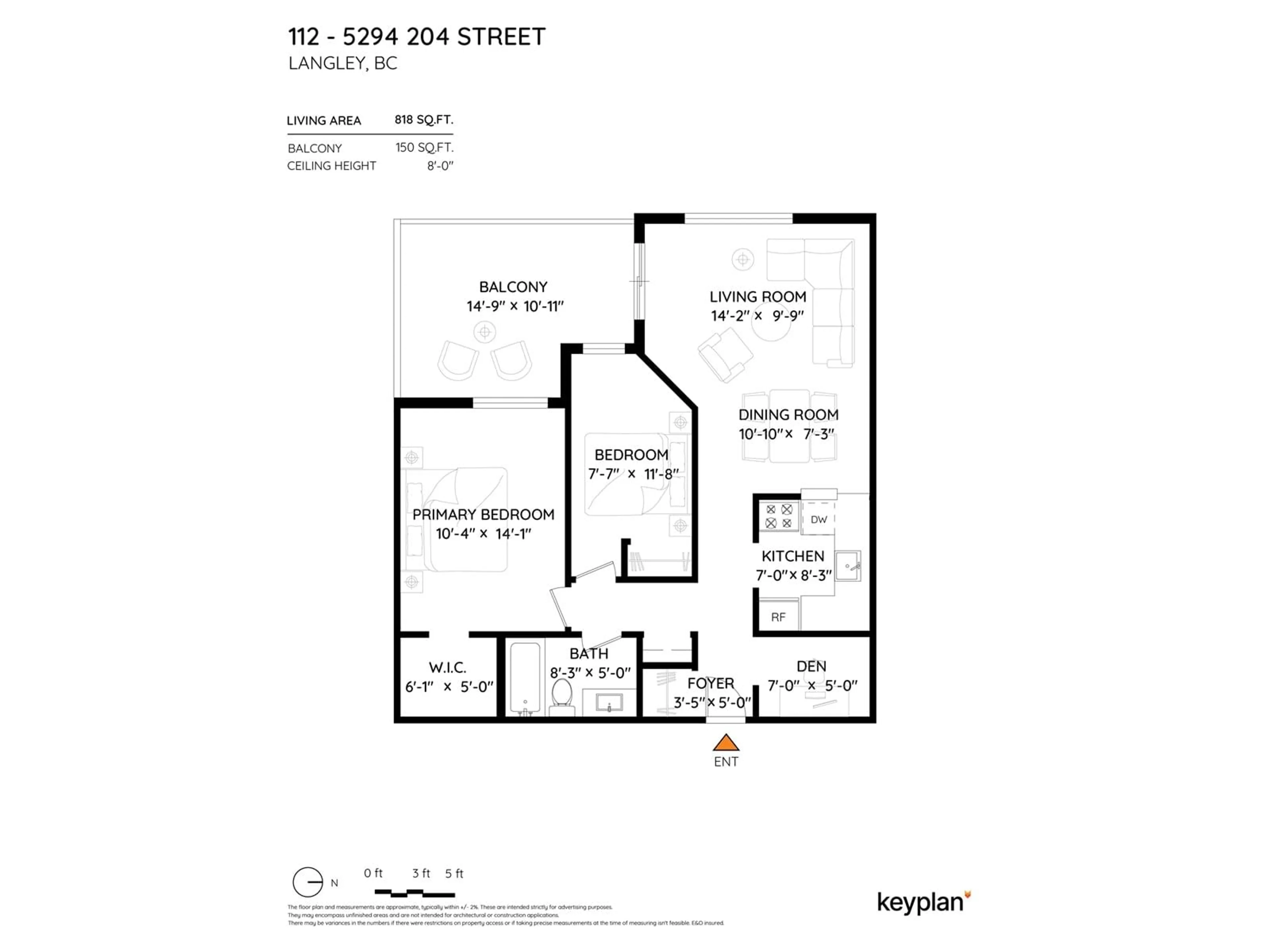 Floor plan for 112 - 5294 204TH, Langley British Columbia V3A1Z1