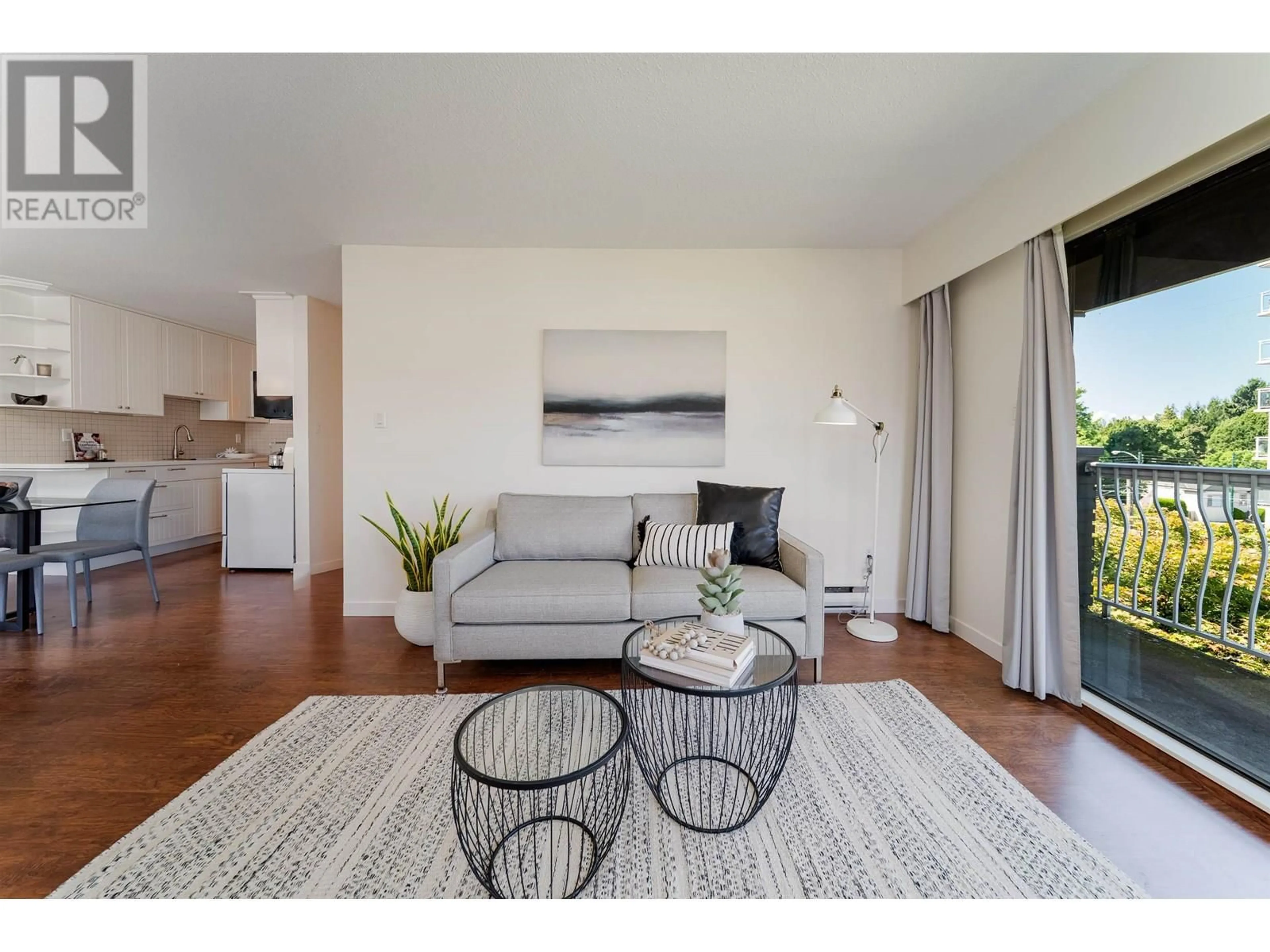 Living room with furniture, wood/laminate floor for 406 - 3680 7TH AVENUE, Vancouver British Columbia V6R1W4
