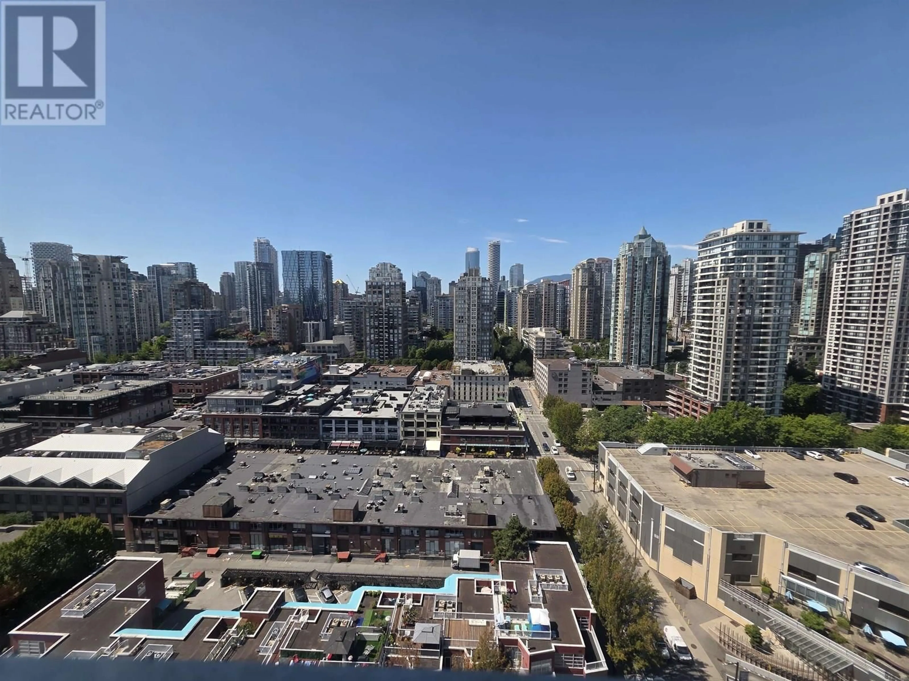 A pic from outside/outdoor area/front of a property/back of a property/a pic from drone, city buildings view from balcony for 2709 - 1008 CAMBIE STREET, Vancouver British Columbia V6B6J7