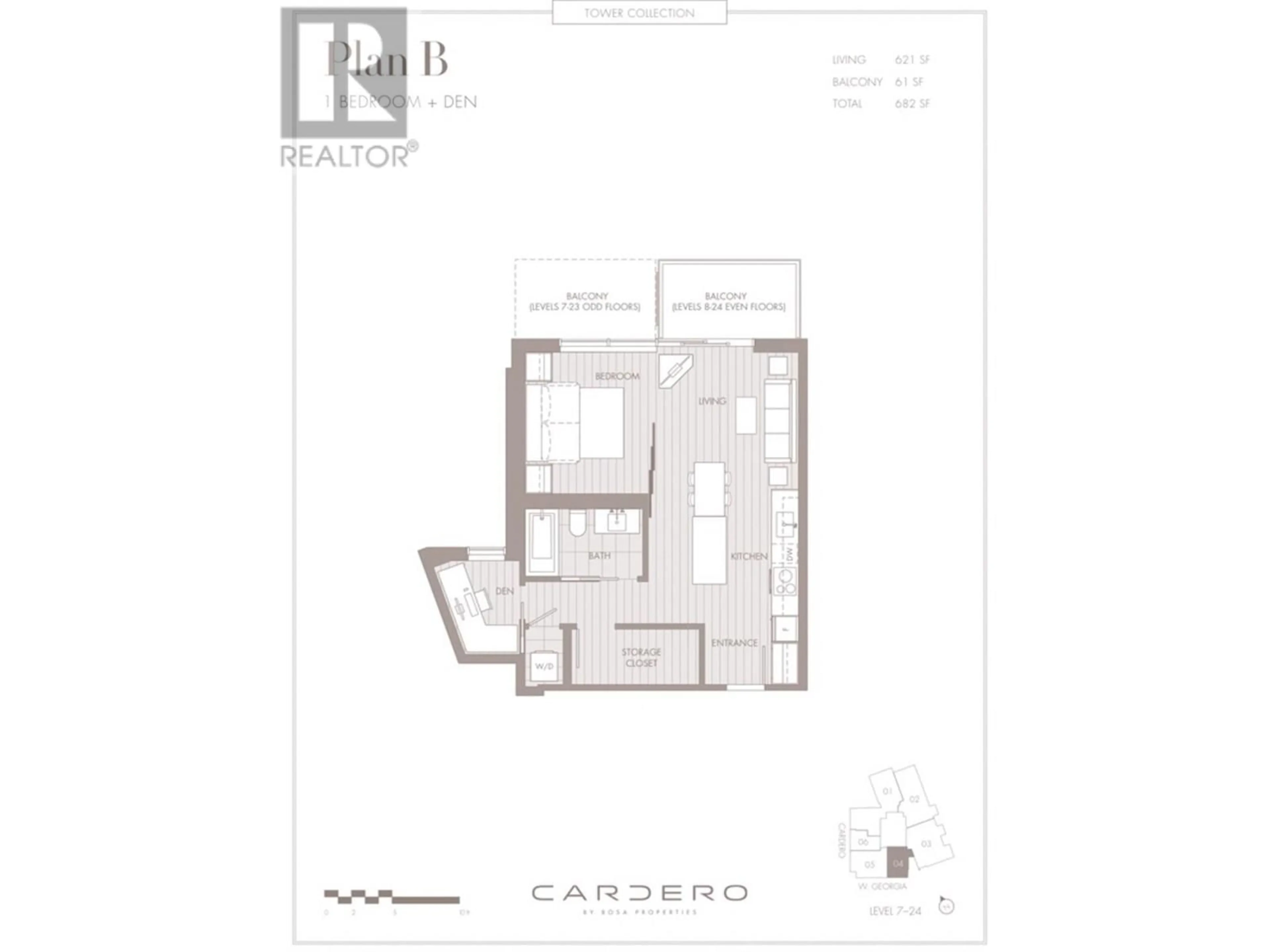 Floor plan for 1604 - 620 CARDERO STREET, Vancouver British Columbia V6G0C7
