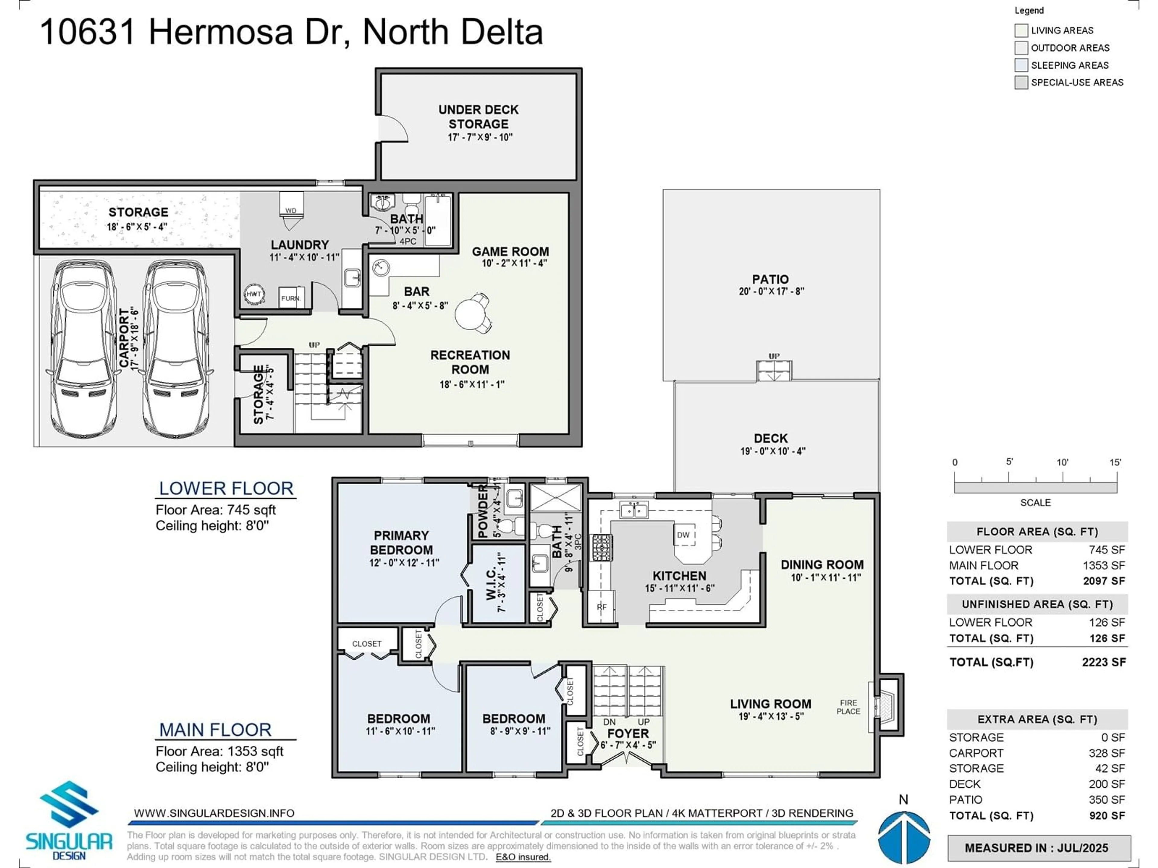 Floor plan for 10631 HERMOSA, Delta British Columbia V4C6S8