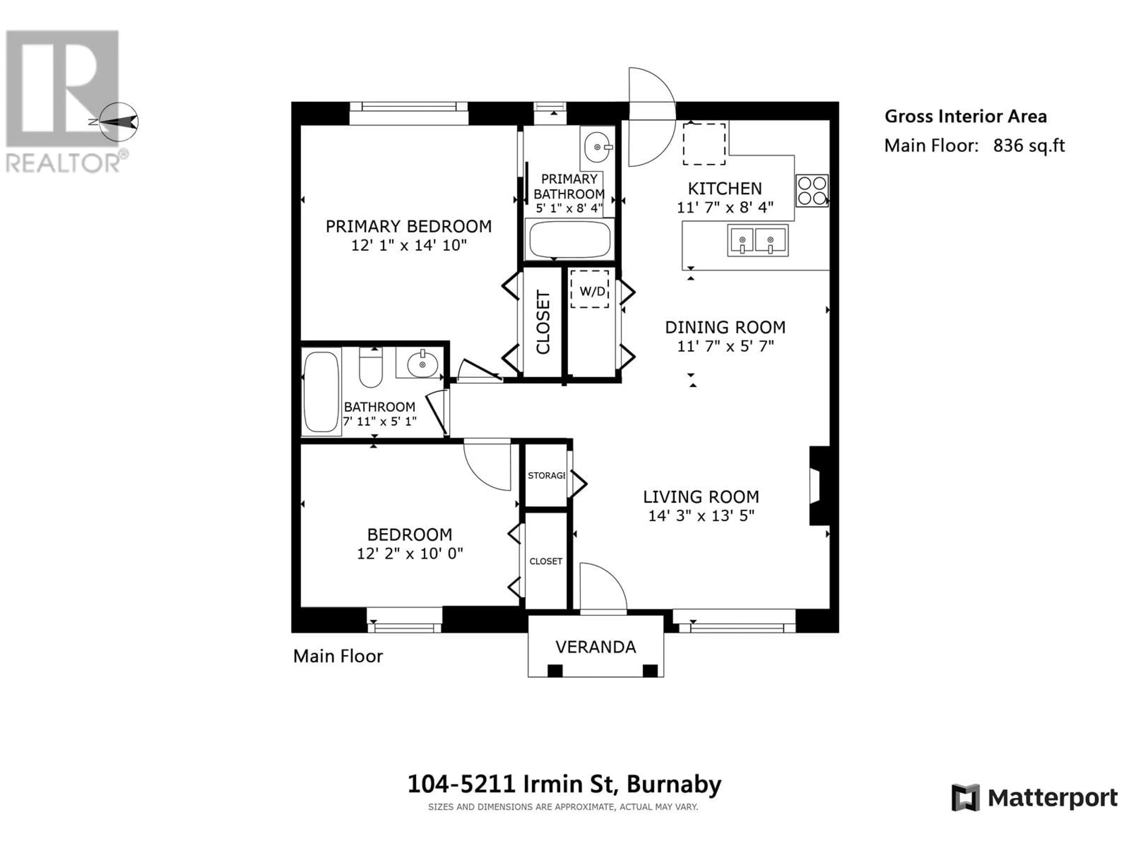 Floor plan for 104 - 5211 IRMIN STREET, Burnaby British Columbia V5J0C9