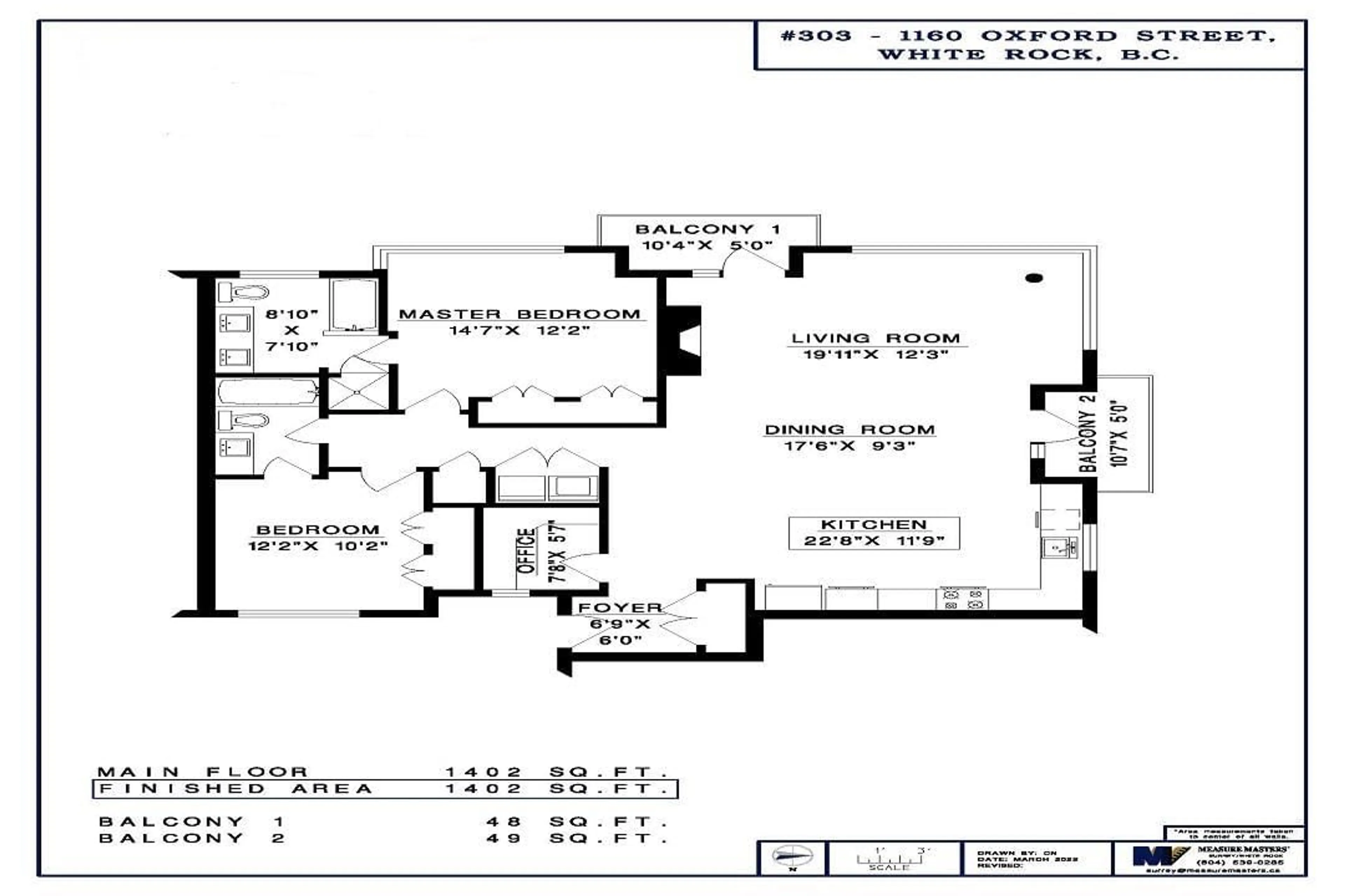 Floor plan for 303 - 1160 OXFORD, White Rock British Columbia V4B0B3