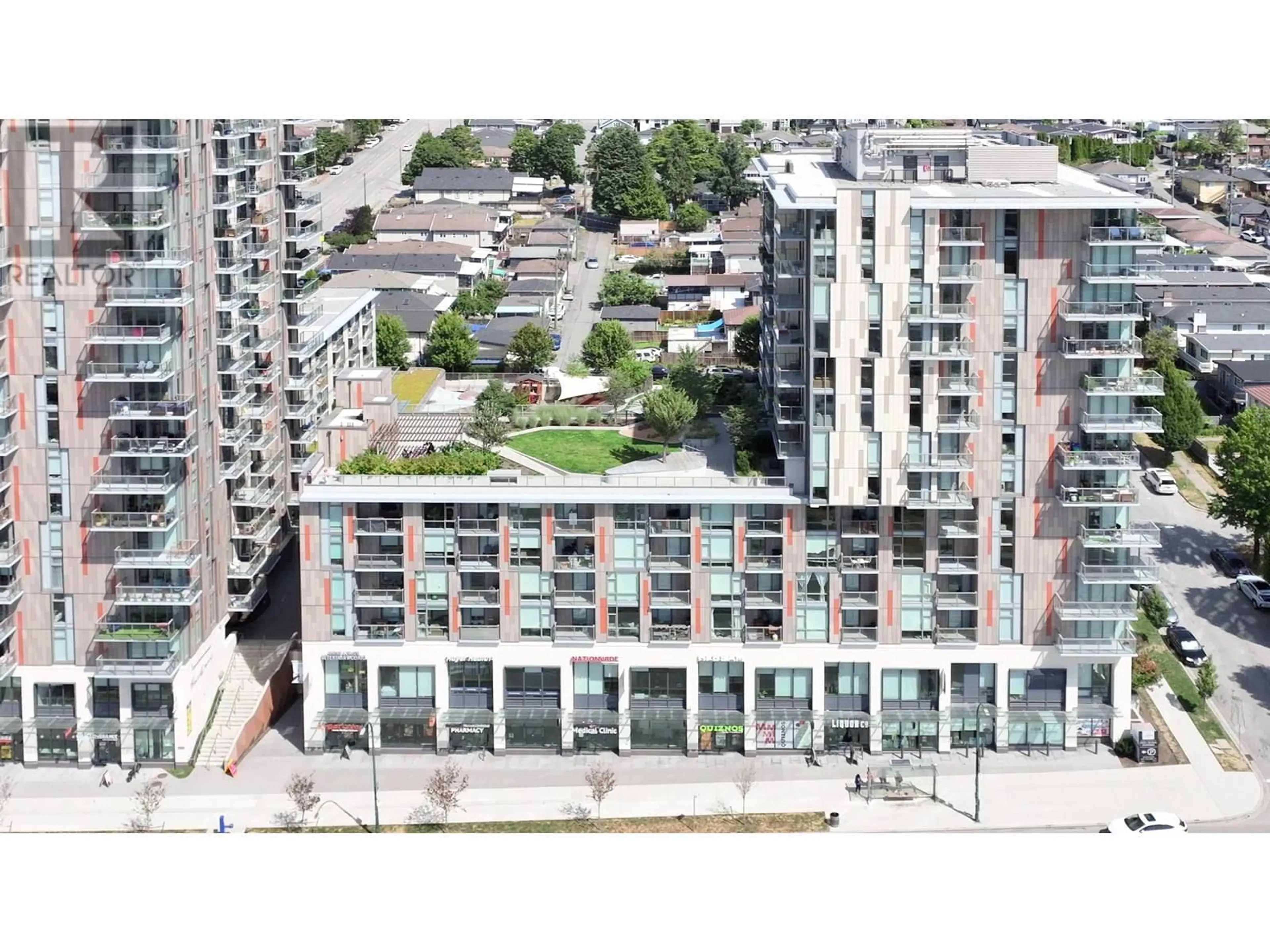 A pic from outside/outdoor area/front of a property/back of a property/a pic from drone, city buildings view from balcony for 216 - 8181 CHESTER STREET STREET, Vancouver British Columbia V5X0J9