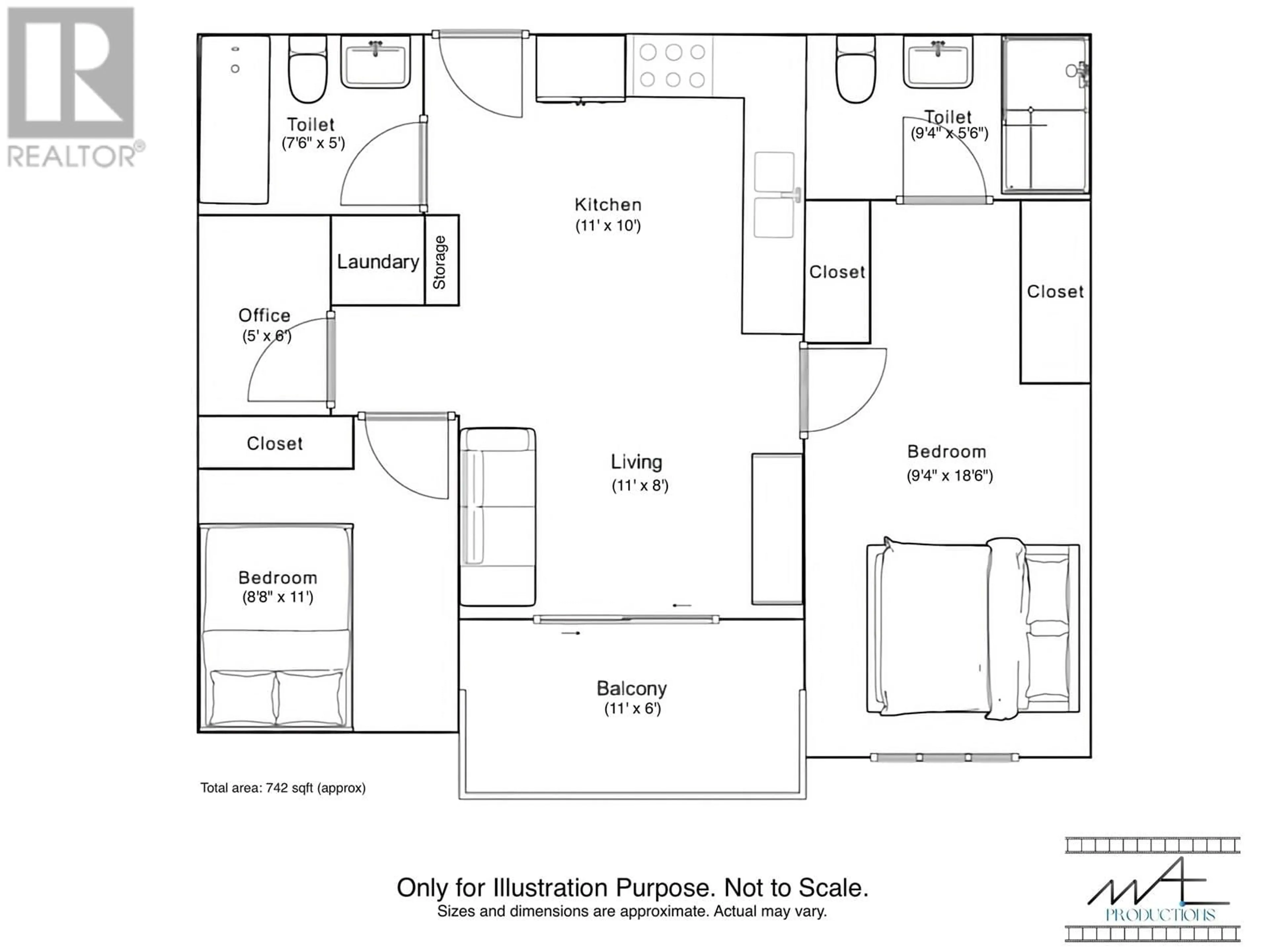 Floor plan for 216 - 8181 CHESTER STREET STREET, Vancouver British Columbia V5X0J9