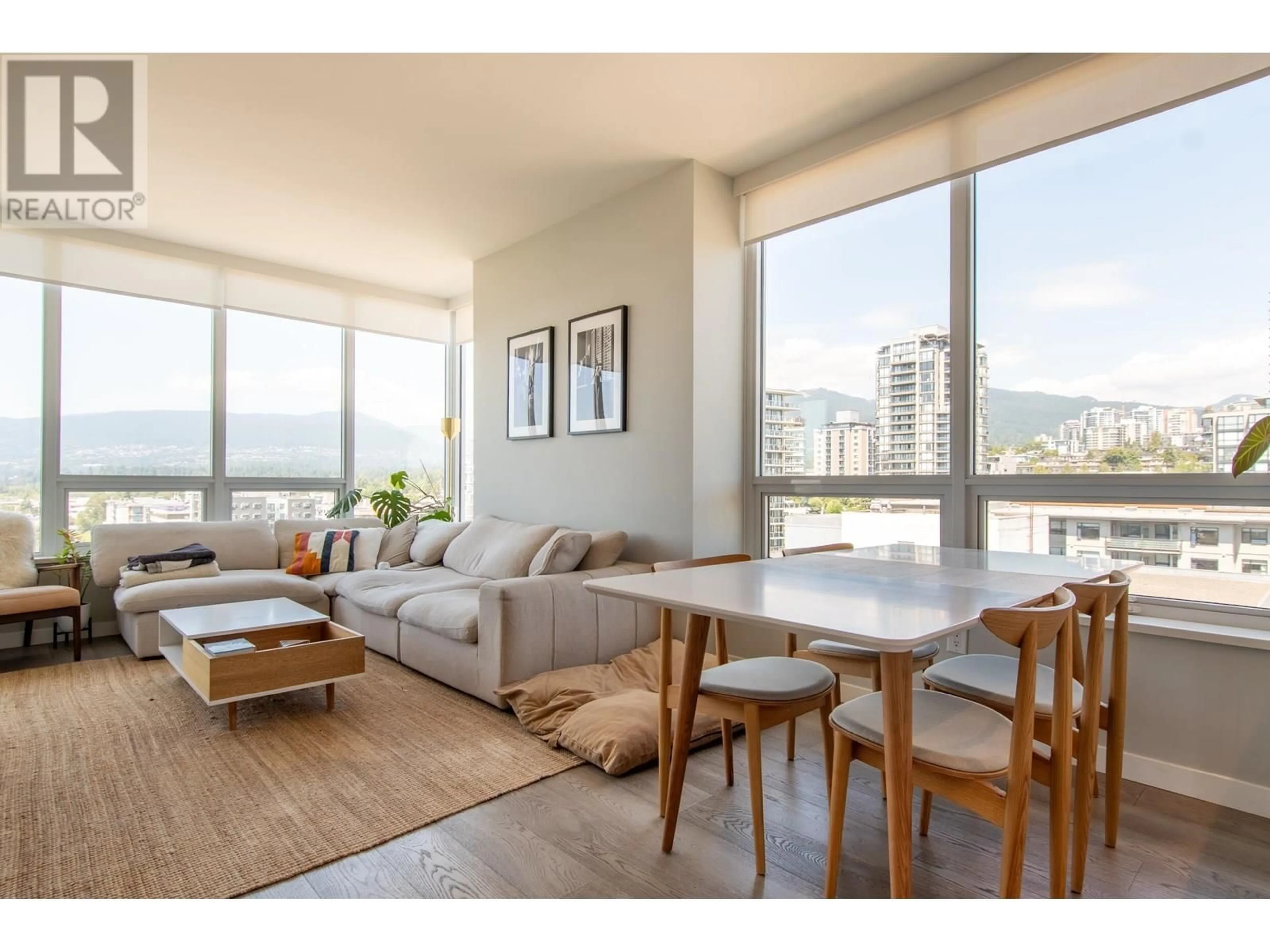 Living room with furniture, wood/laminate floor for 1106 - 118 CARRIE CATES COURT, North Vancouver British Columbia V7L0B2