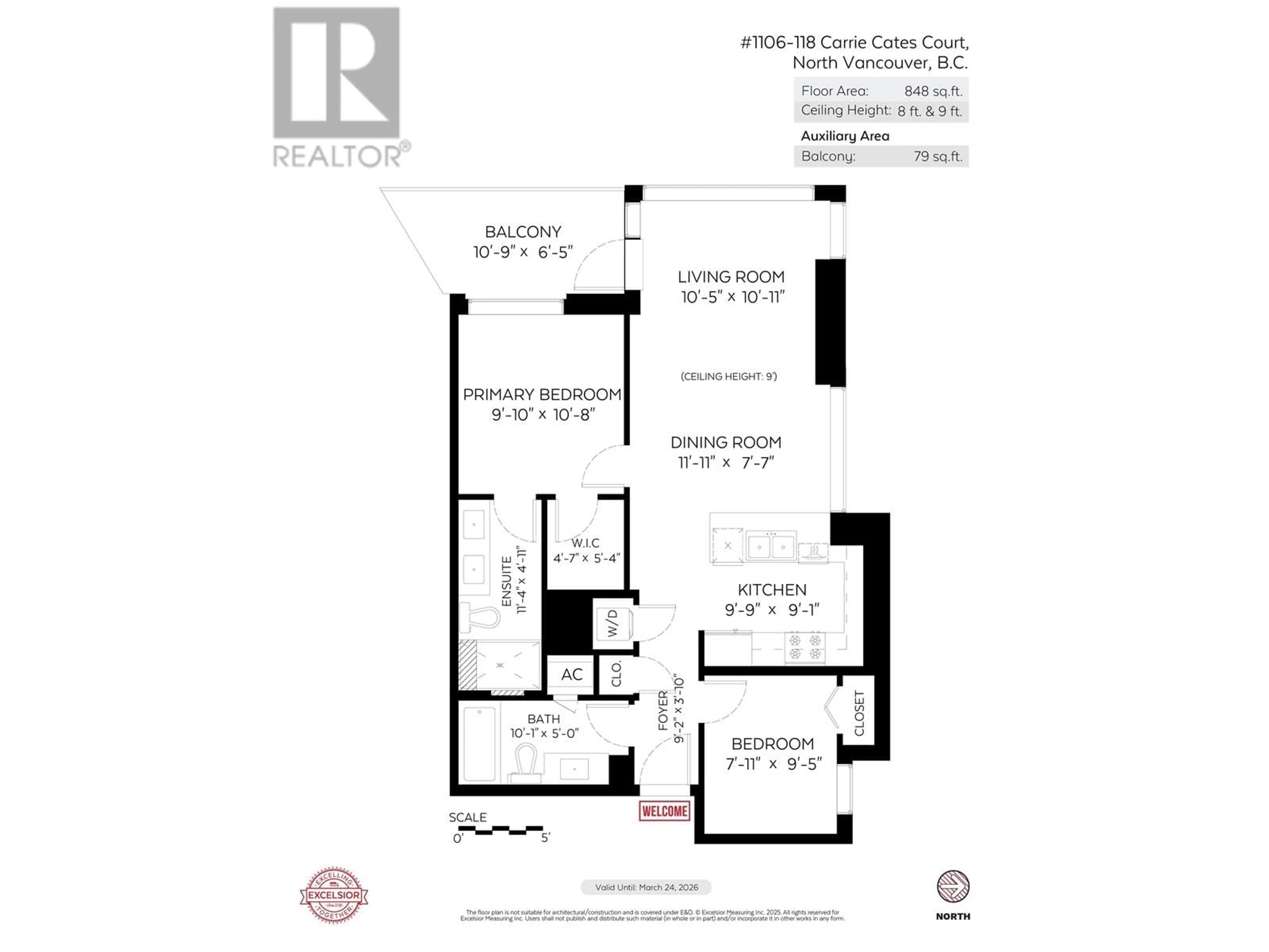 Floor plan for 1106 - 118 CARRIE CATES COURT, North Vancouver British Columbia V7L0B2