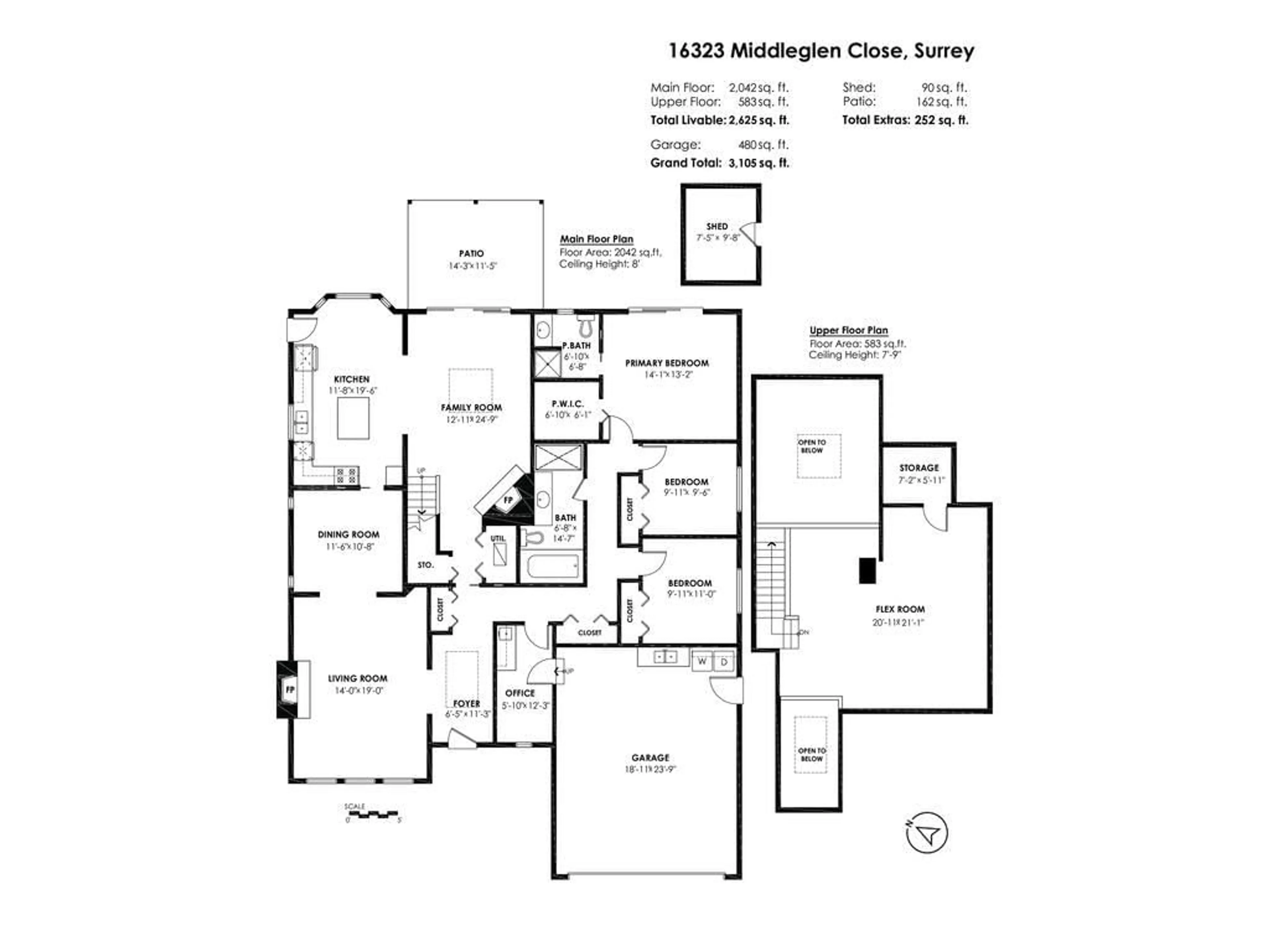 Floor plan for 16323 MIDDLEGLEN, Surrey British Columbia V4N1X4