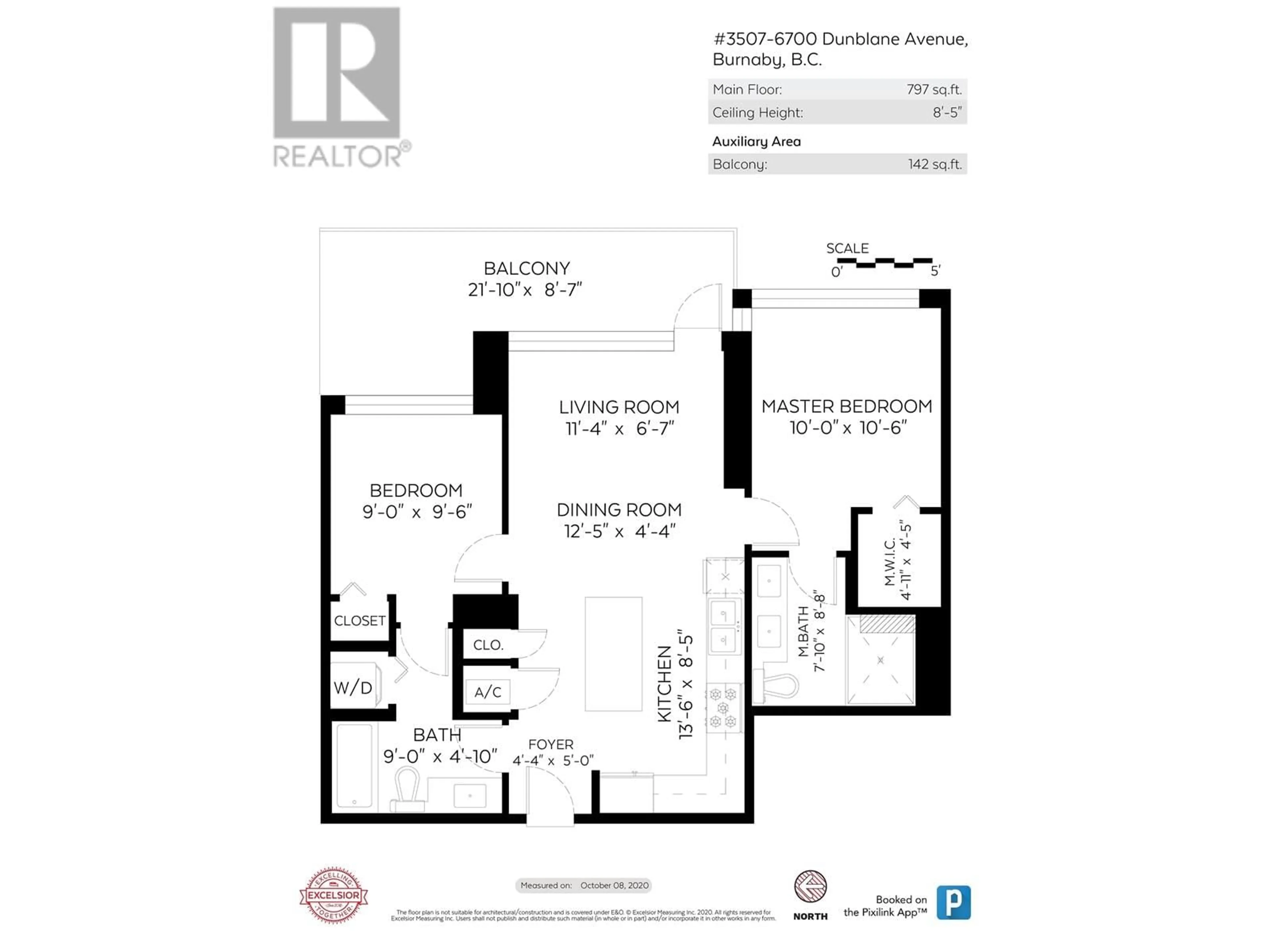 Floor plan for 3507 - 6700 DUNBLANE AVENUE, Burnaby British Columbia V5H0J3