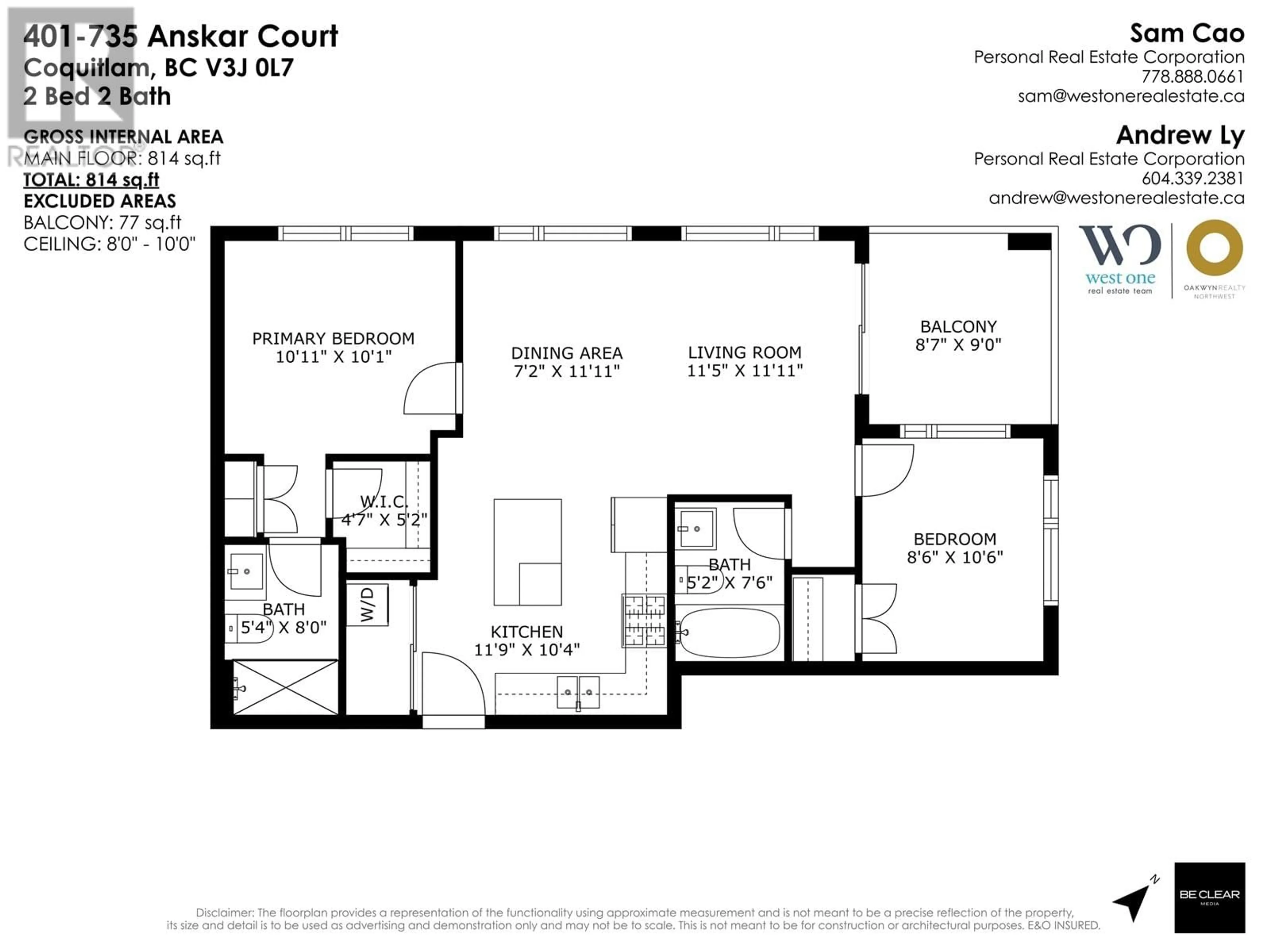 Floor plan for 401 - 735 ANSKAR COURT, Coquitlam British Columbia V3J0L7