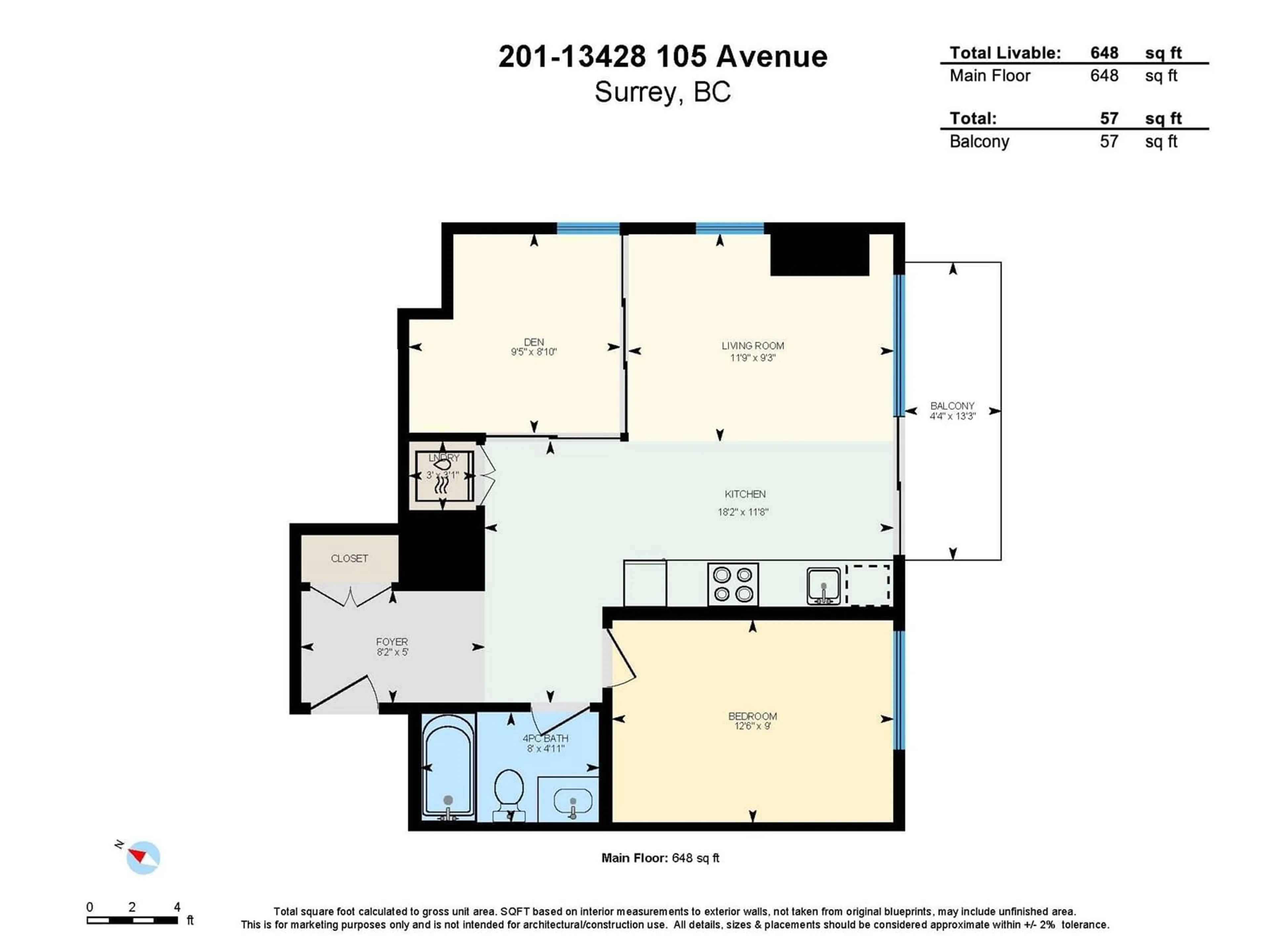 Floor plan for 201 - 13428 105, Surrey British Columbia V3T0S6
