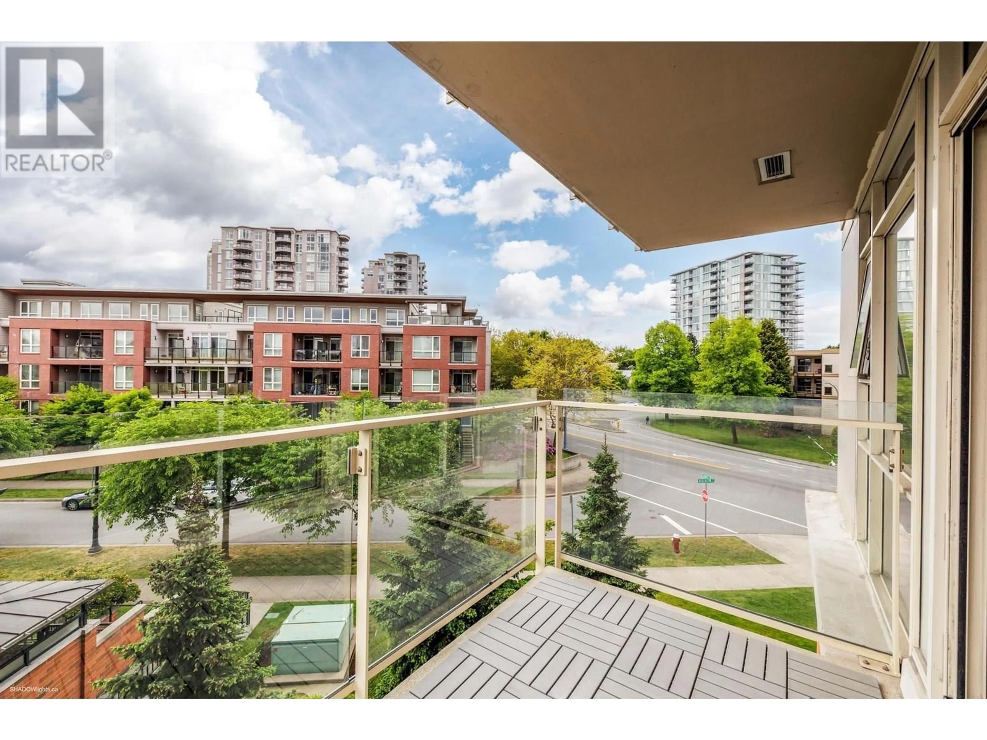 Balcony in the apartment, city buildings view from balcony for 503 - 8333 ANDERSON ROAD, Richmond British Columbia V6Y0E2