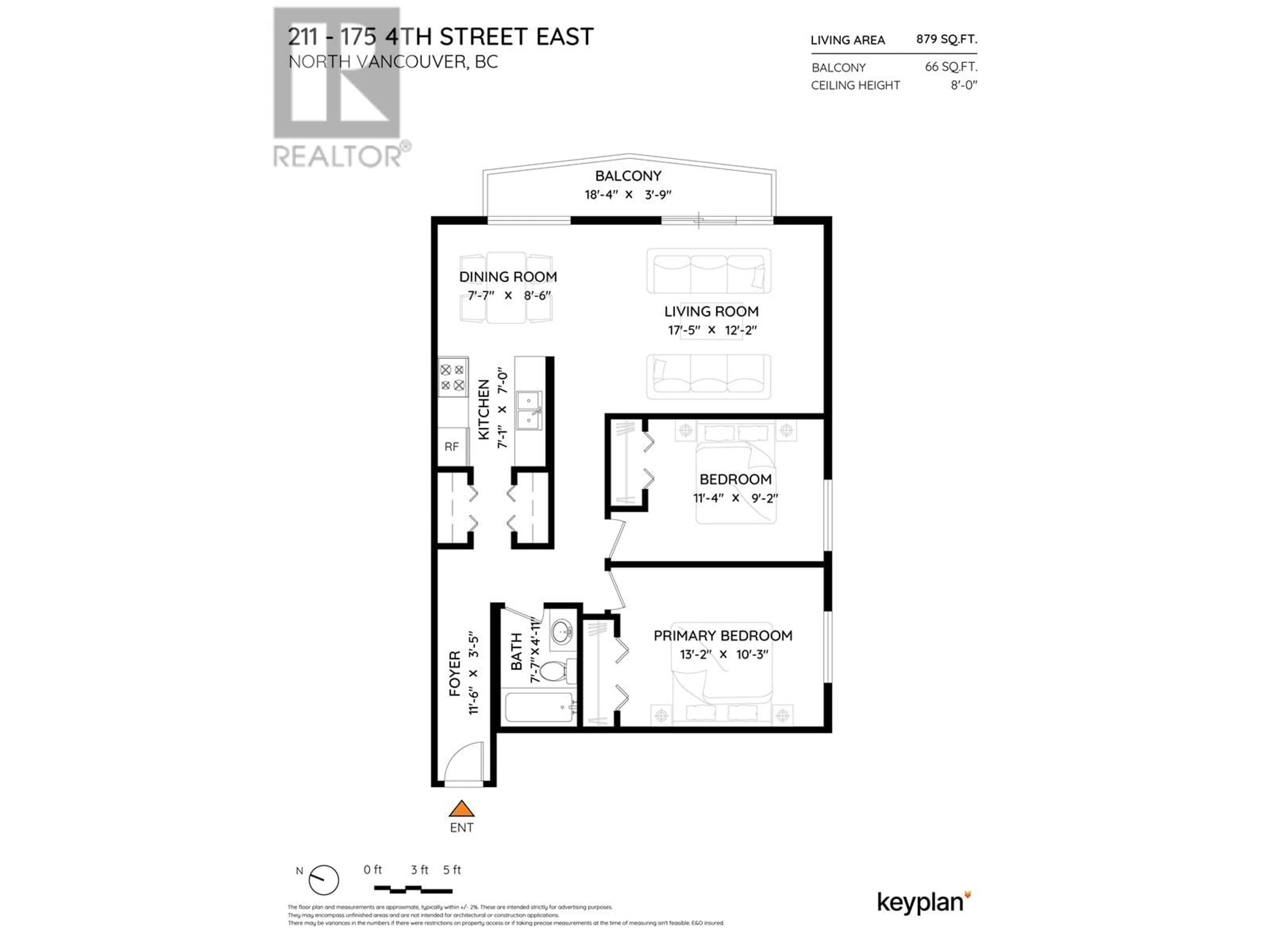 Floor plan for 211 - 175 4TH STREET, North Vancouver British Columbia V7L1H8