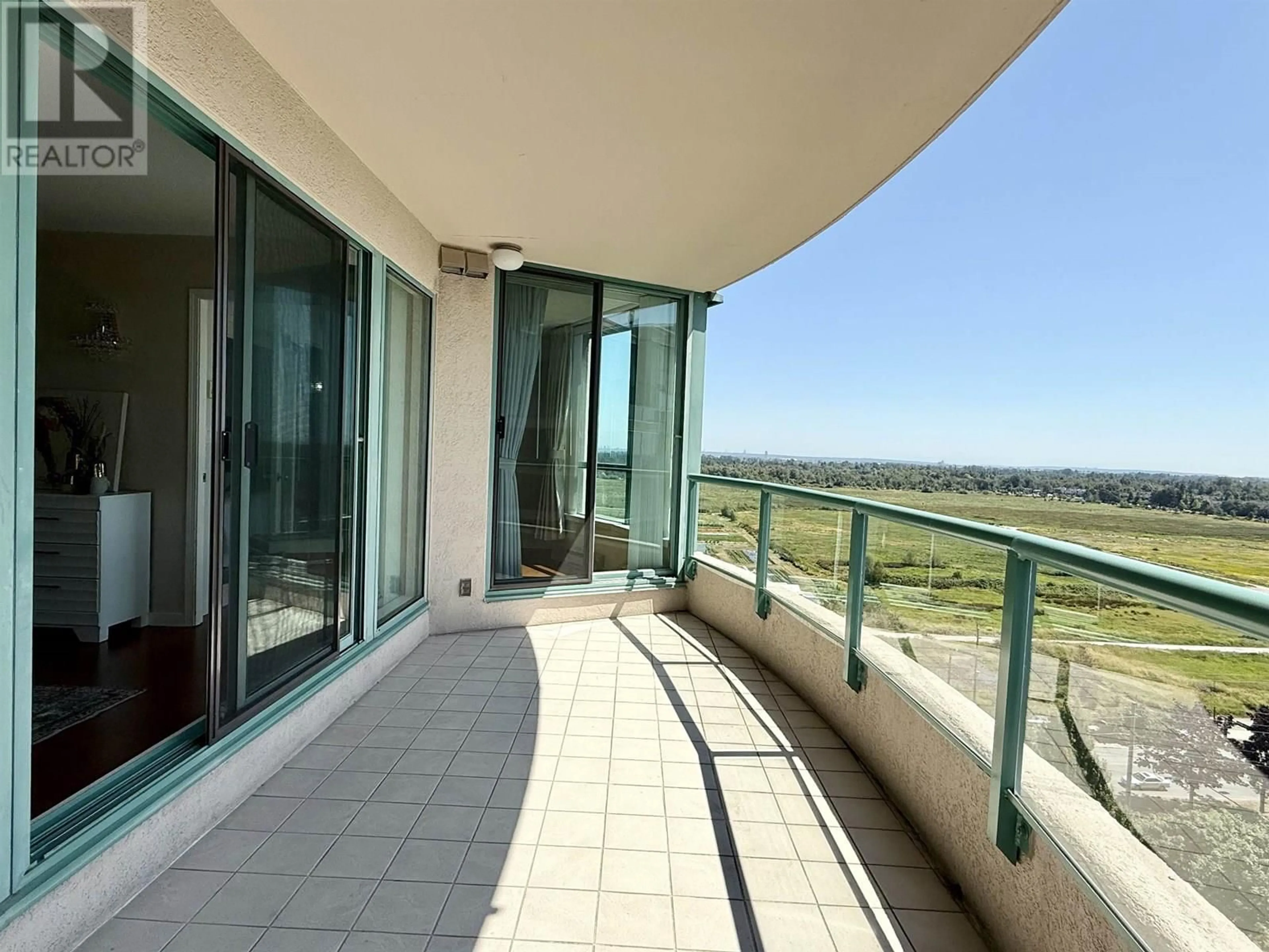 Balcony in the apartment, water/lake/river/ocean view for 1502 - 8831 LANSDOWNE ROAD, Richmond British Columbia V6X3T5