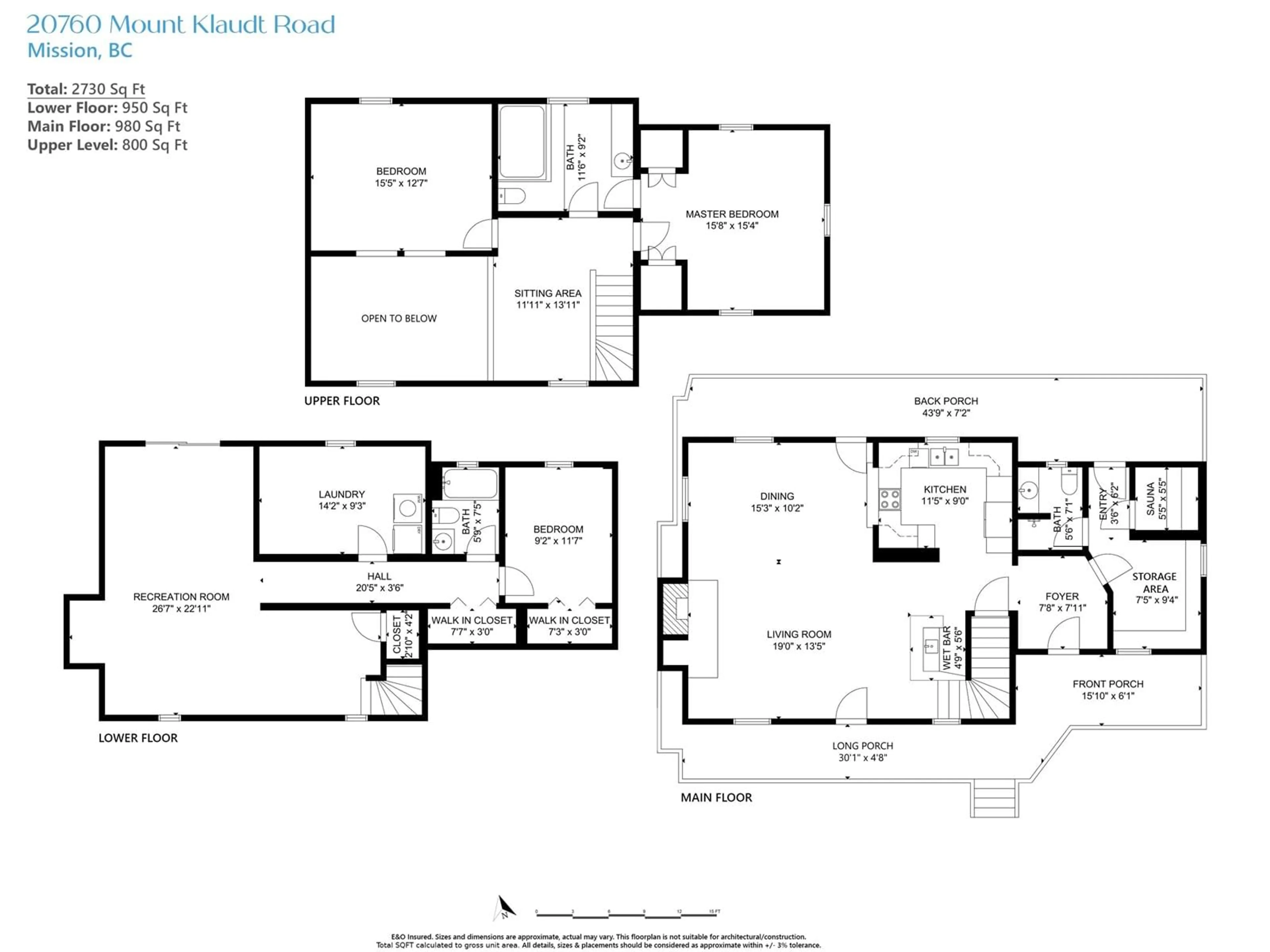 Floor plan for 20760 MOUNT KLAUDT, Mission British Columbia V0M1A1