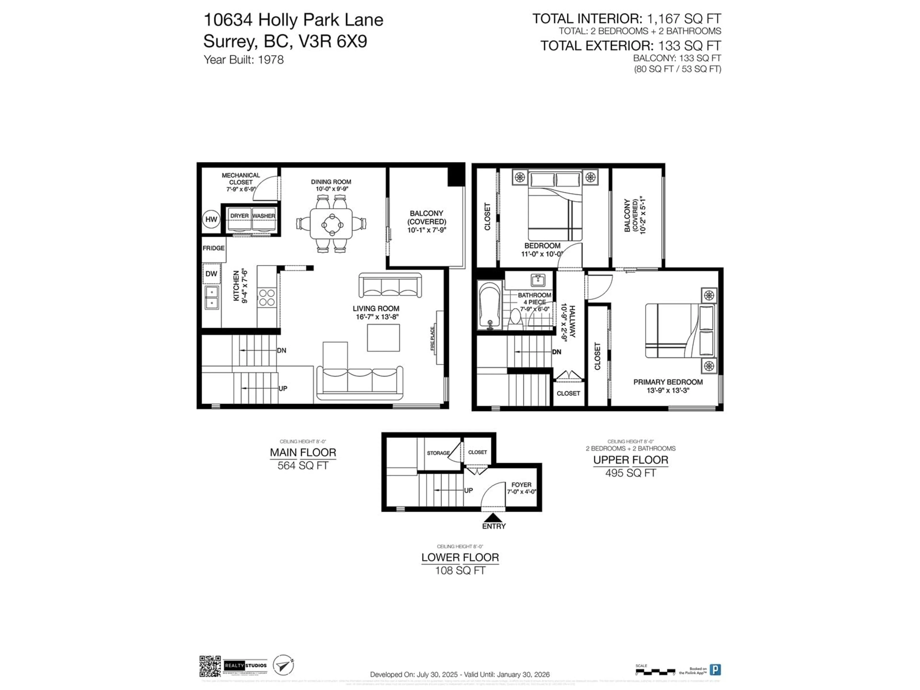 Floor plan for 10634 HOLLY PARK, Surrey British Columbia V3R6X9