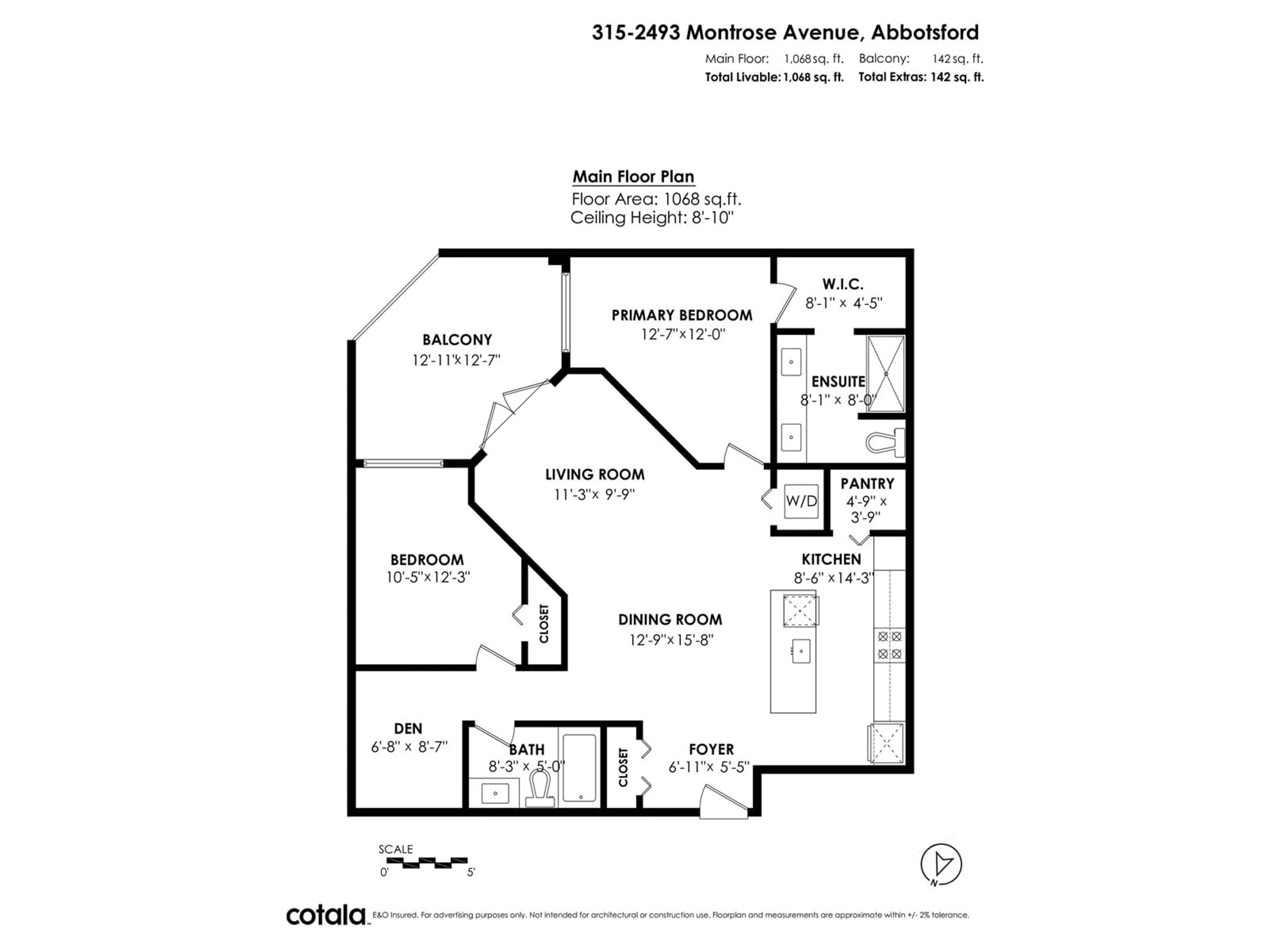 Floor plan for 315 - 2493 MONTROSE, Abbotsford British Columbia V2S3T2
