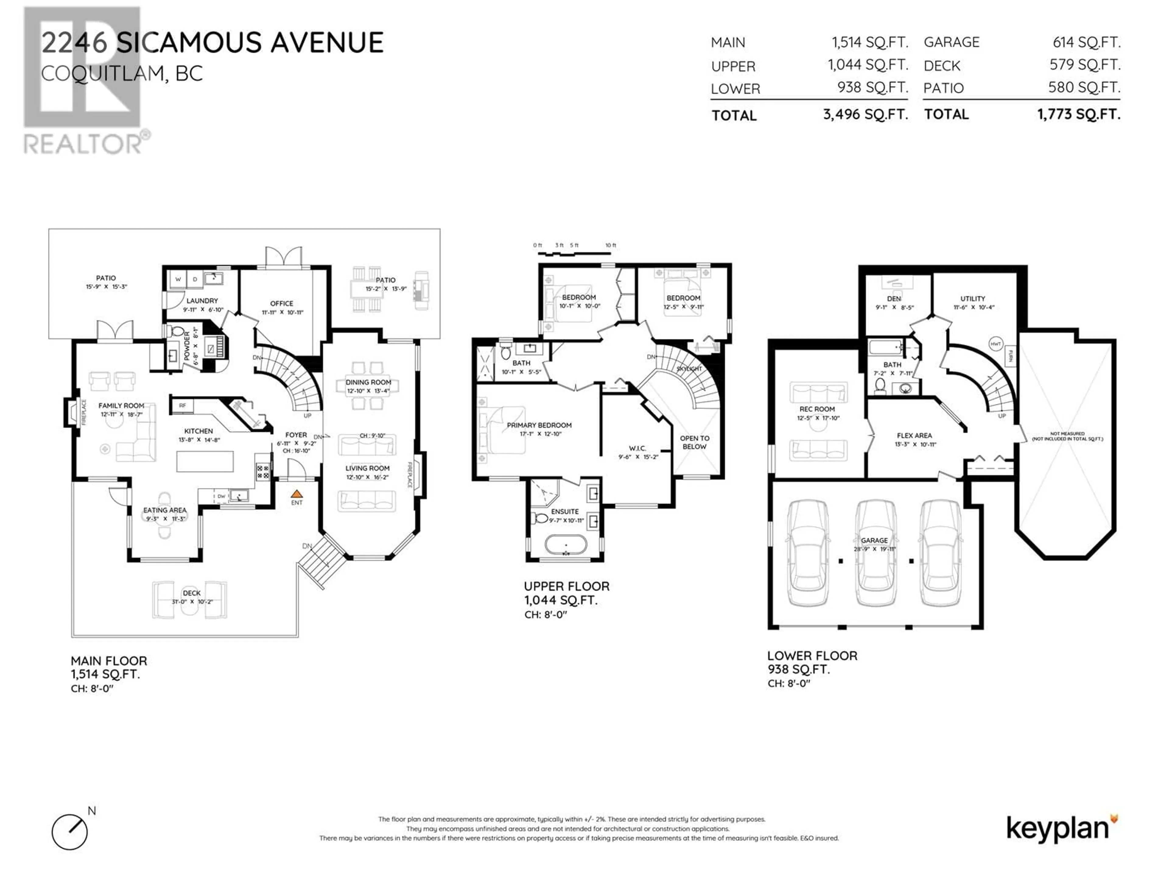 Floor plan for 2246 SICAMOUS AVENUE, Coquitlam British Columbia V3K6R9