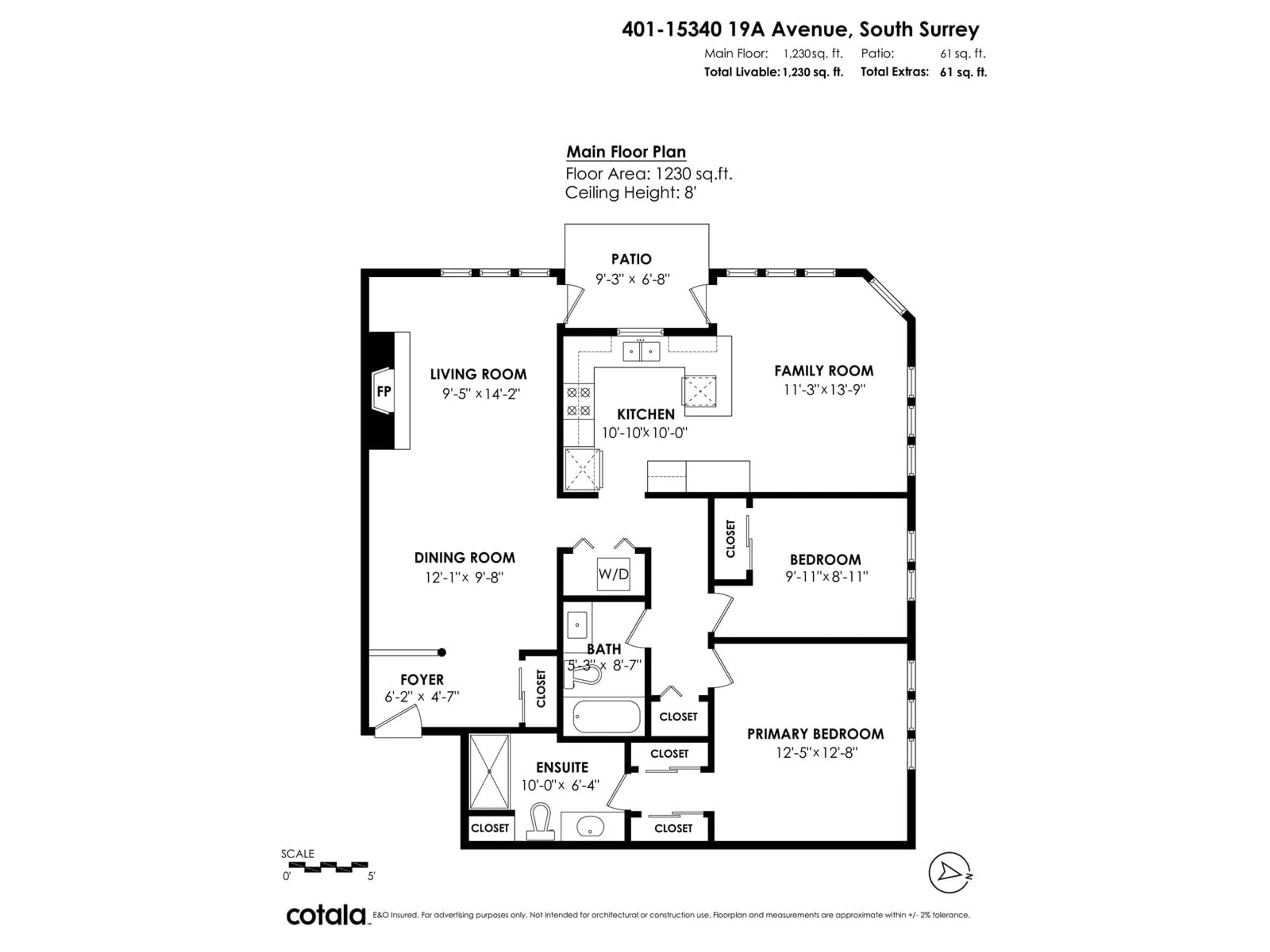Floor plan for 401 - 15340 19A, Surrey British Columbia V4A9W1
