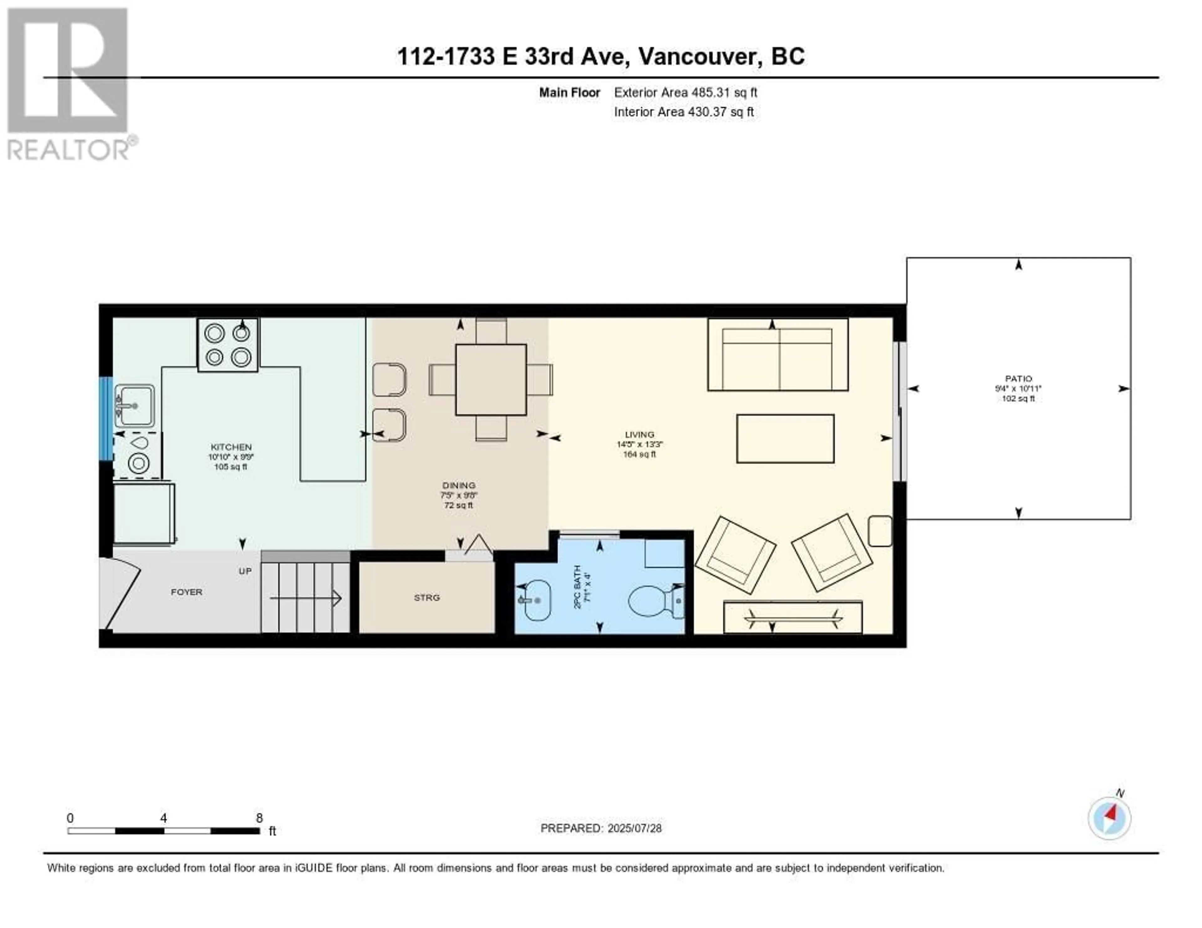 Floor plan for 112 - 1733 33RD AVENUE, Vancouver British Columbia V5N3E3