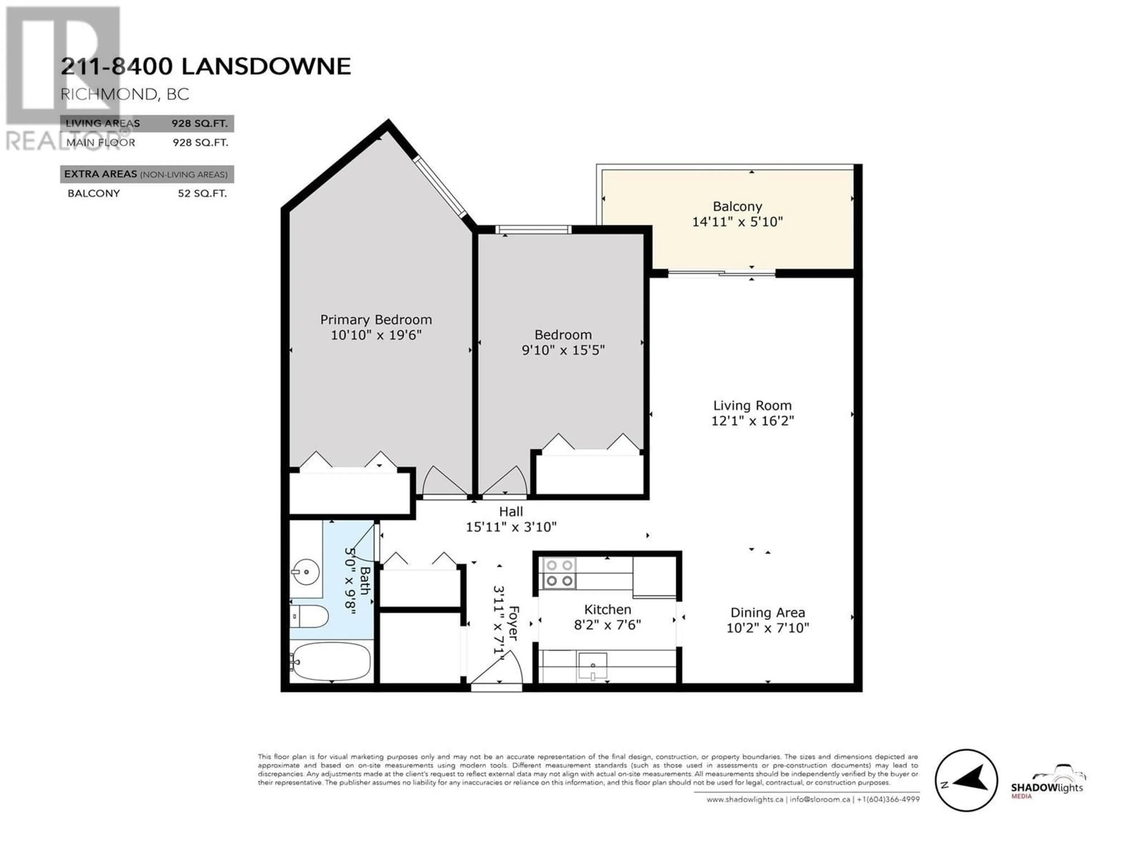 Floor plan for 211 - 8400 LANSDOWNE ROAD, Richmond British Columbia V6X3G3