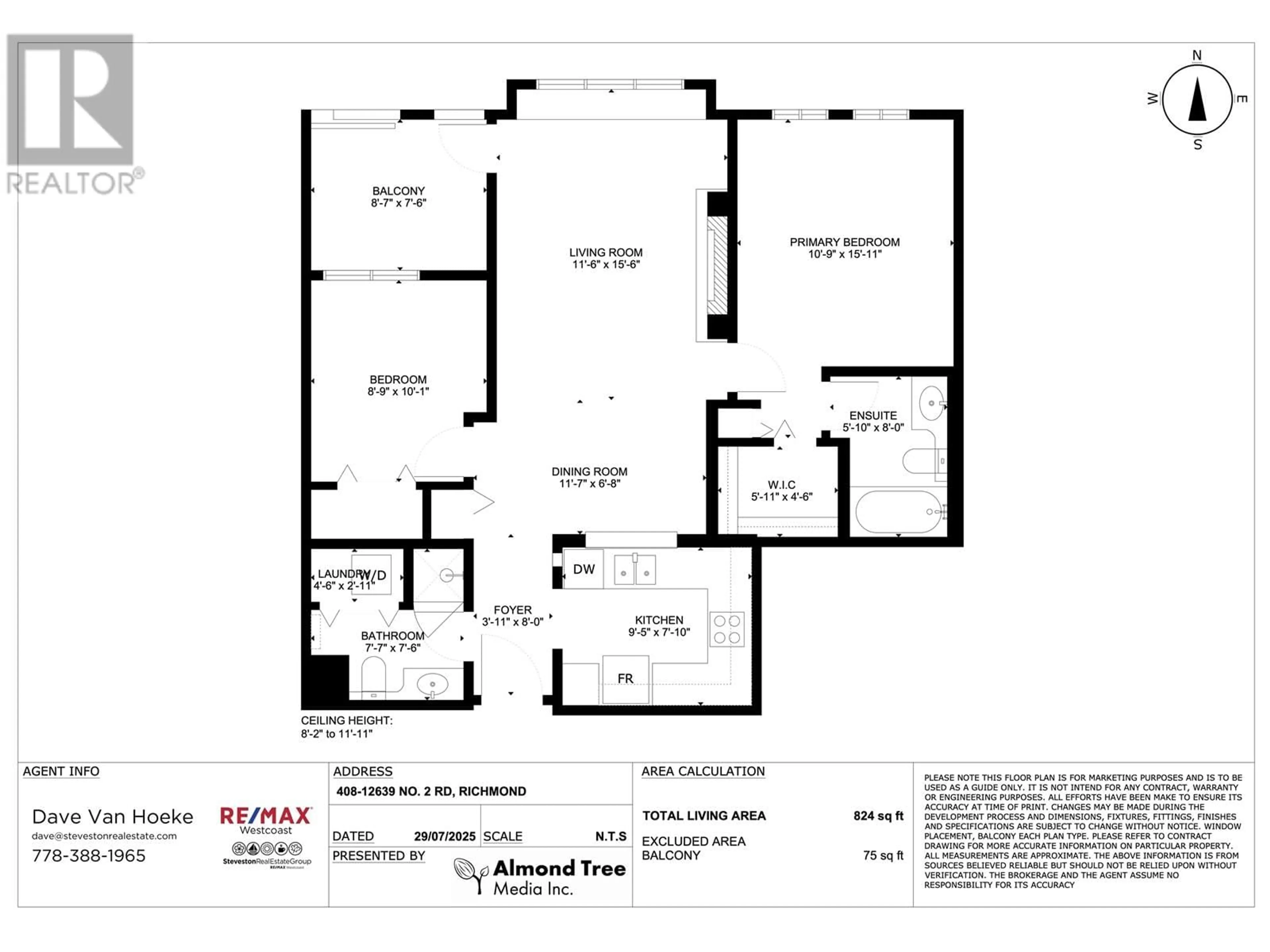 Floor plan for 408 - 12639 NO. 2 ROAD, Richmond British Columbia V7E6N6