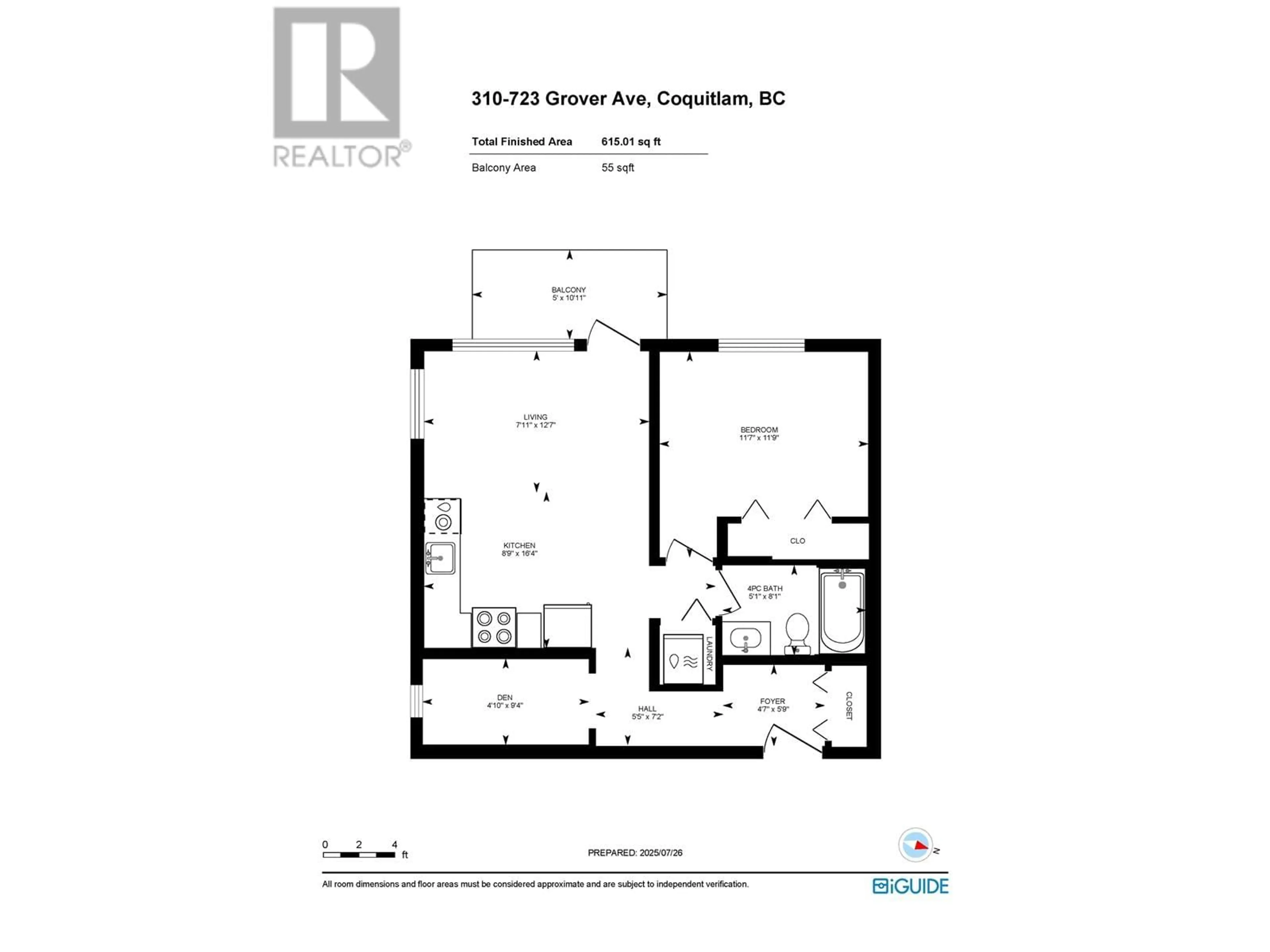 Floor plan for 310 - 723 GROVER AVENUE, Coquitlam British Columbia V3J0L9