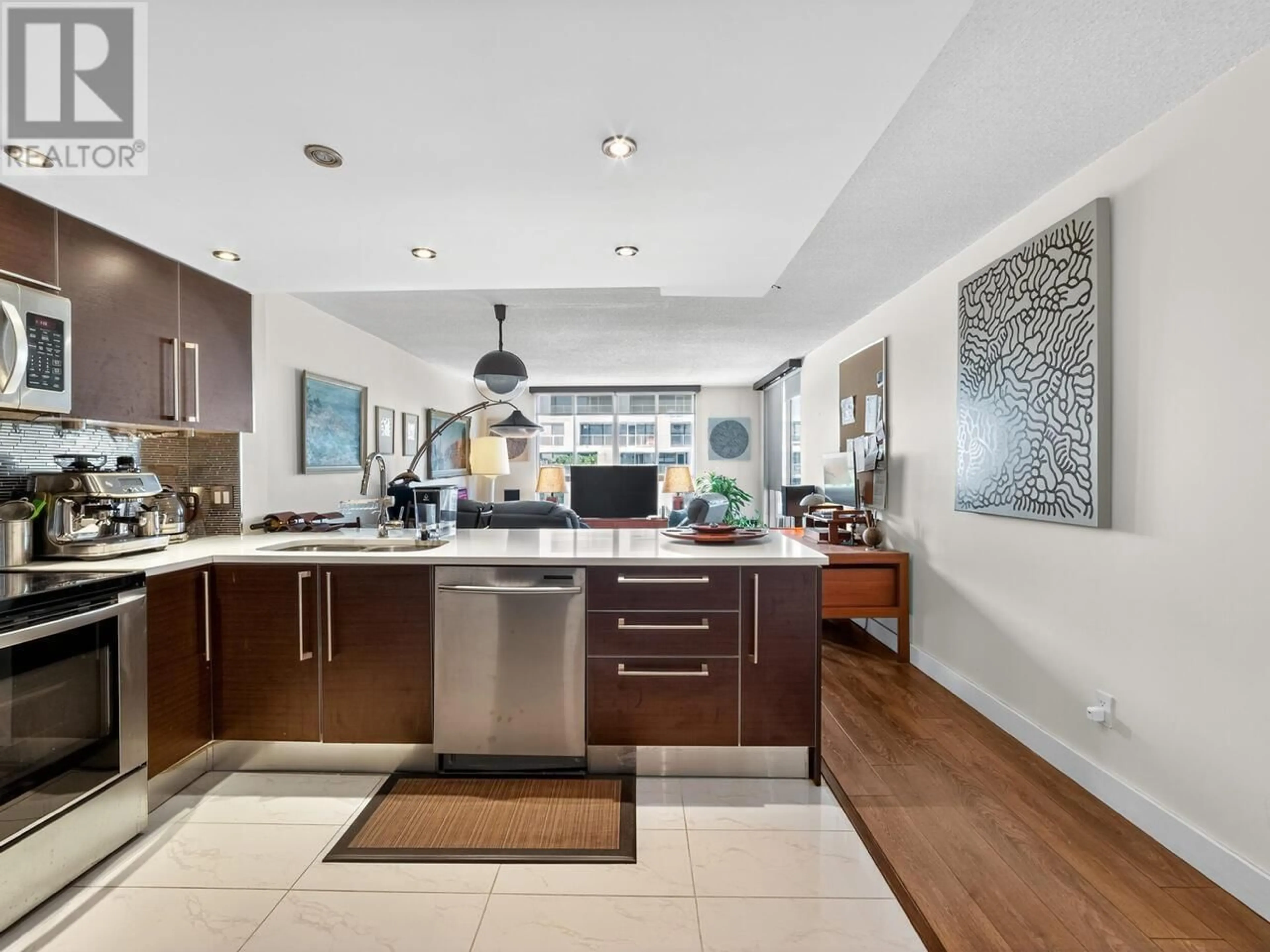 Contemporary kitchen, ceramic/tile floor for 801 - 1500 HOWE STREET, Vancouver British Columbia V6Z2M8